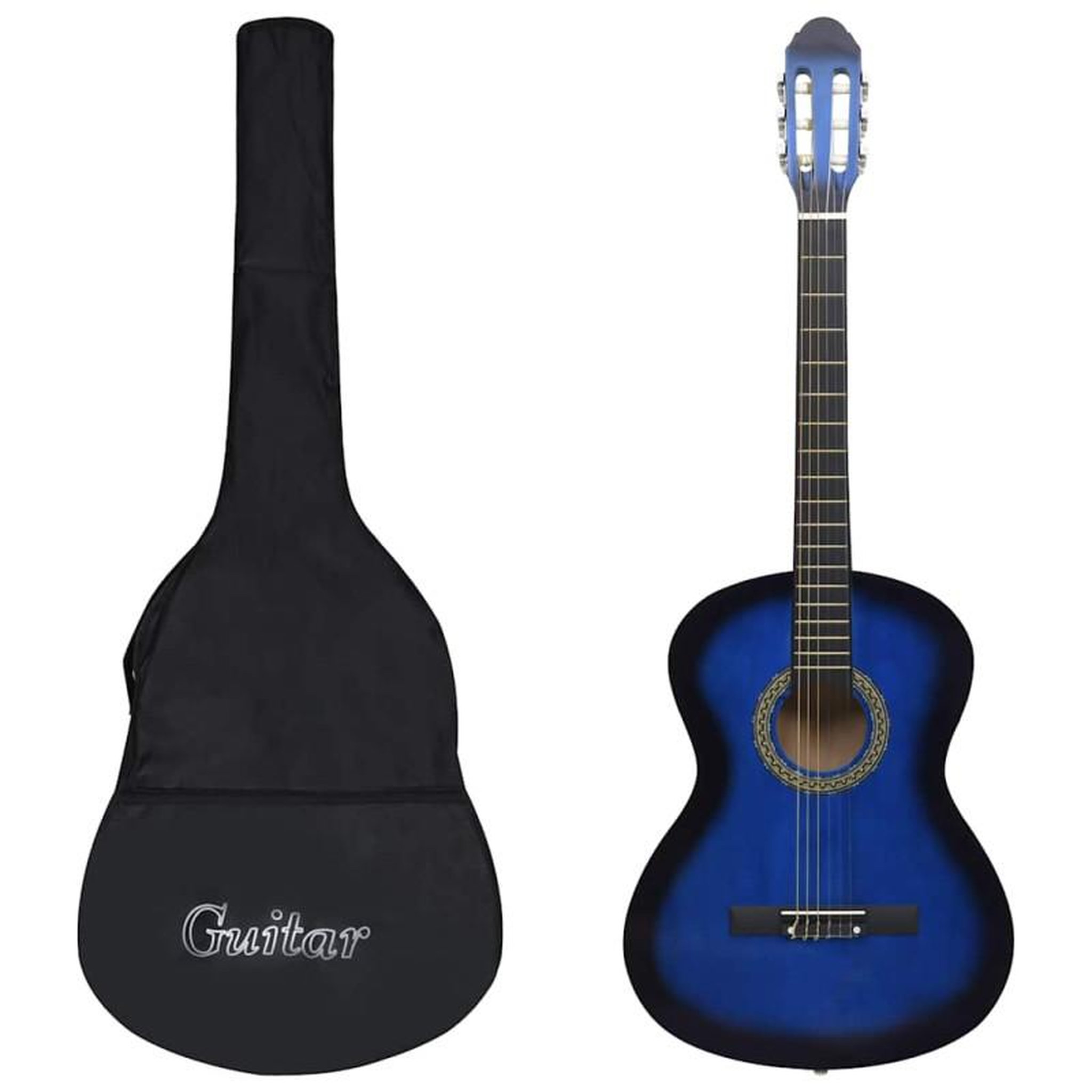 VIDAXL Jeu de guitare classique de débutant 12 pcs Bleu 4 4 39