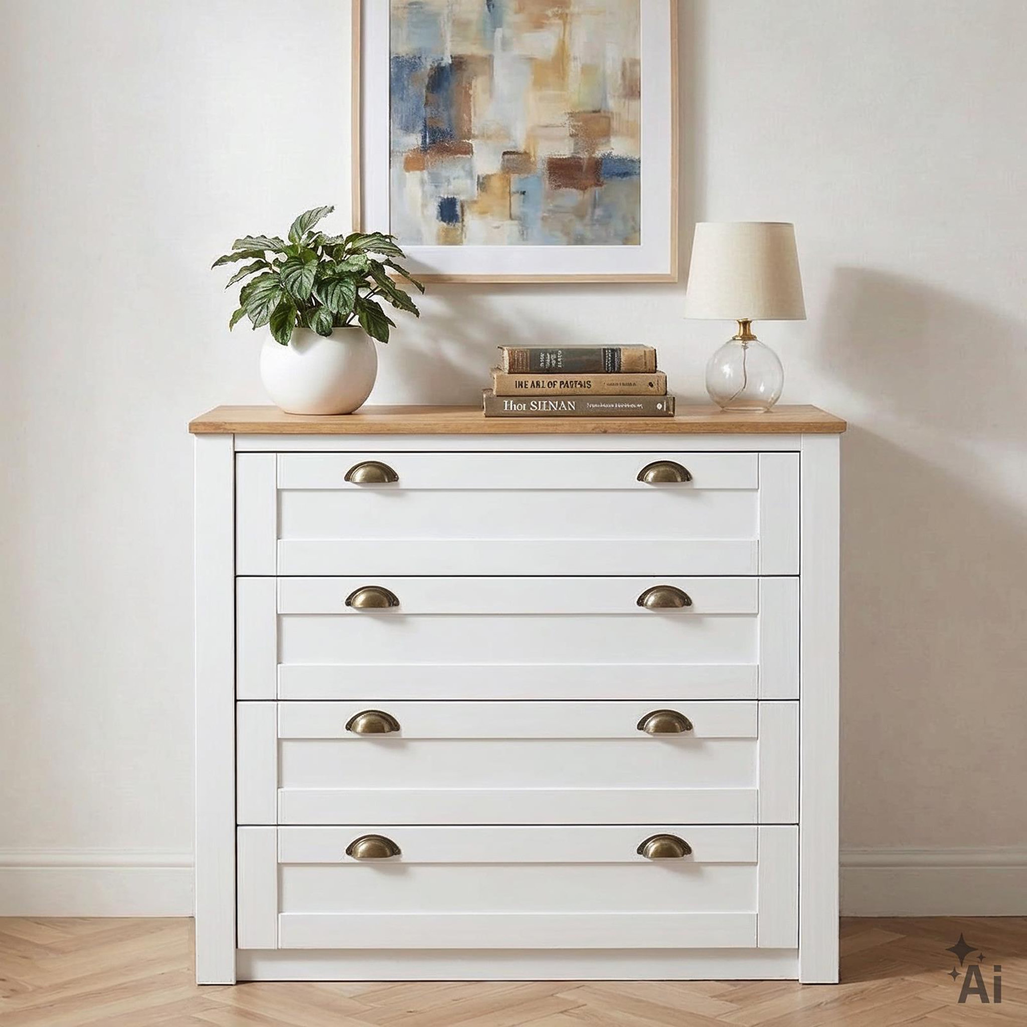 Voir la diapositive 2 : IDIMEX Commode BOLTON avec 4 tiroirs, en pin massif