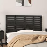 VIDAXL Tete de lit murale Noir 156x3x63 cm Bois massif de pin
