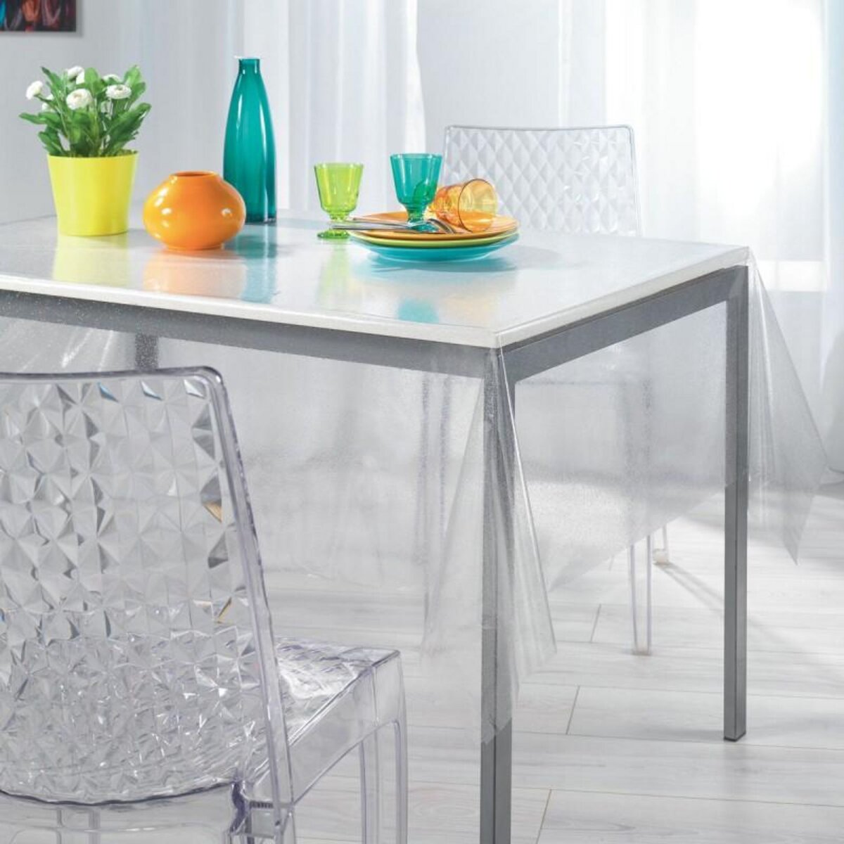 Nappe Cristal Transparente Ronde rectangulaire Protection Table Meuble