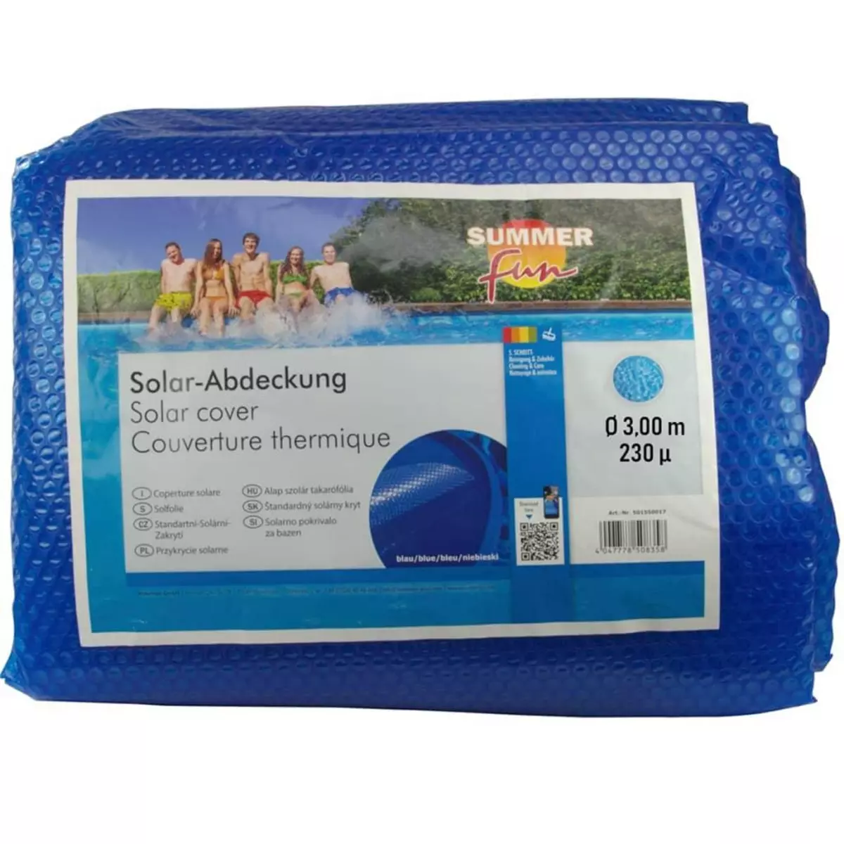 SUMMER FUN Summer Fun Couverture solaire de piscine d'ete Rond 300 cm PE Bleu