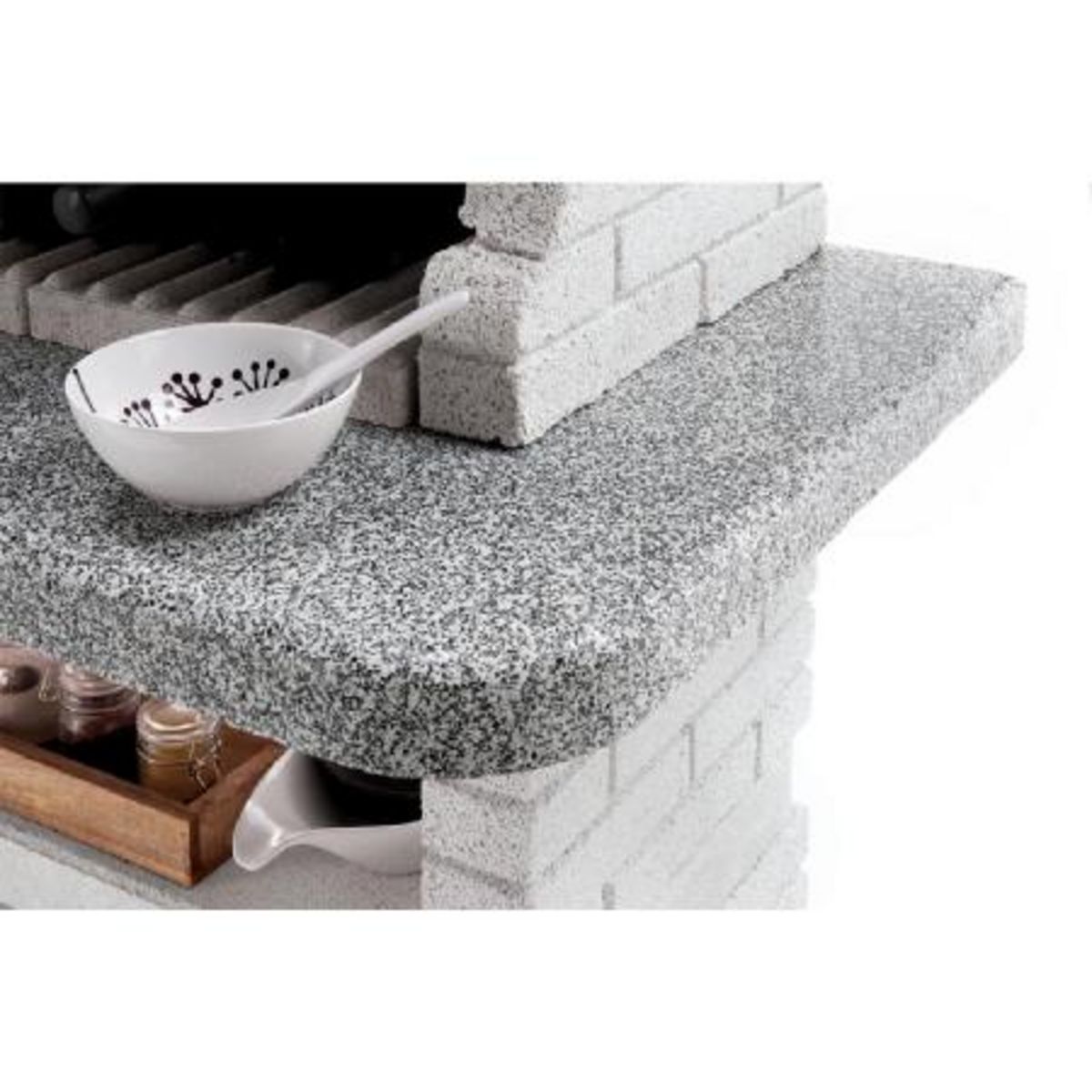 PALAZZETTI Barbecue fixe blanc en pierre RAIATEA