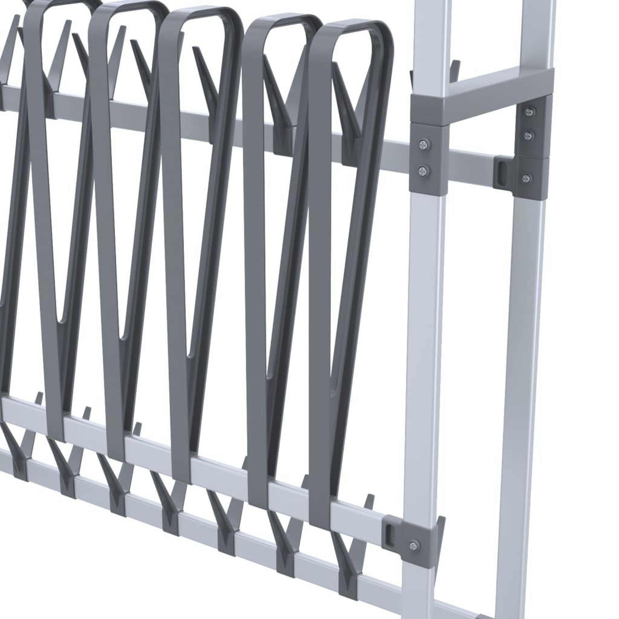 Voir la diapositive 5 : VIDAXL Etagere a chaussures avec roulettes Argente 89x27x120 cm