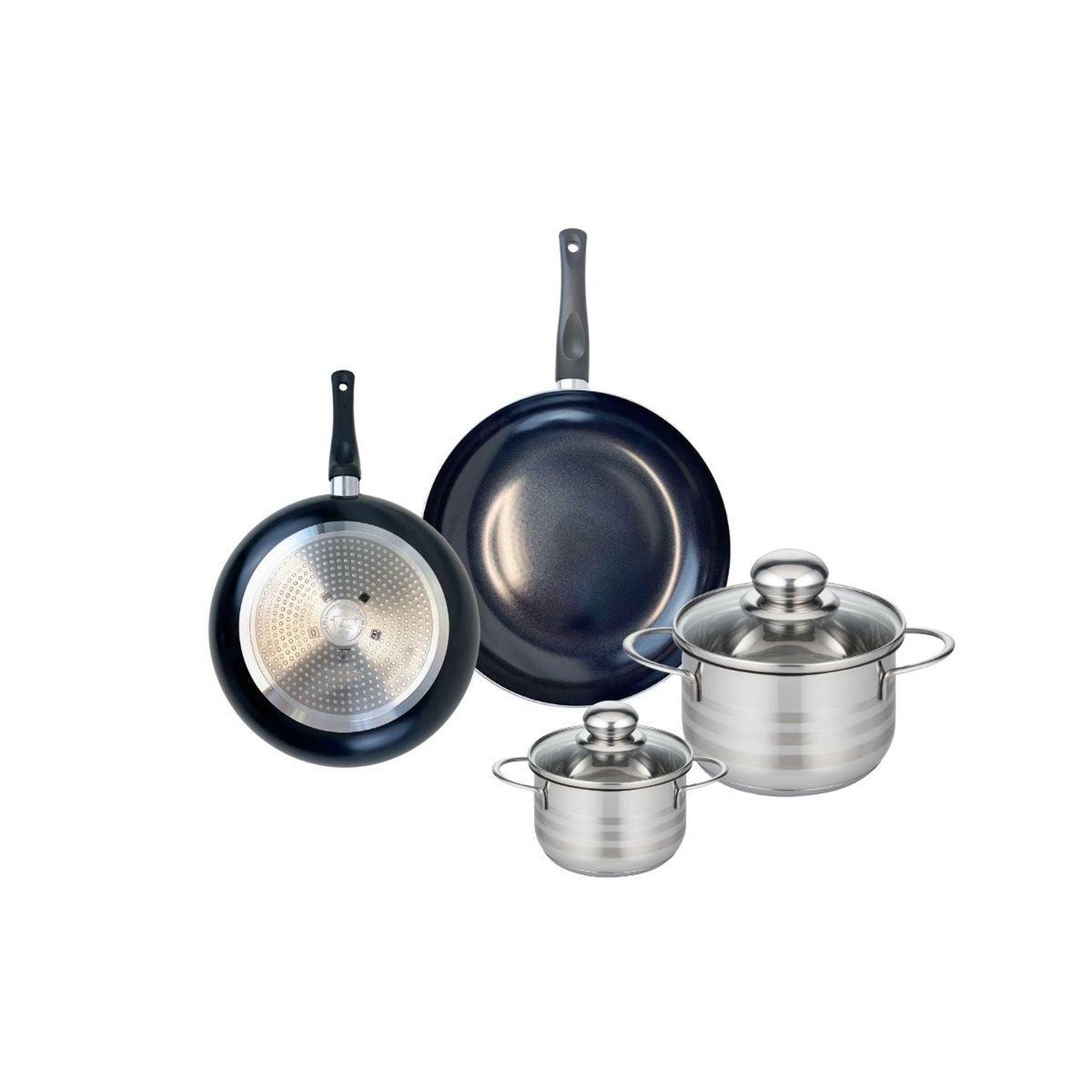 ELO Ensemble de 2 poêles de cuisson 20 et 24 cm et 2 faitouts 12 et 16 cm elo prima brillant