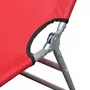 VIDAXL Chaise longue avec coussin de tete Acier enduit de poudre Rouge