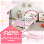 Voir la diapositive 4 : HOMCOM Lit enfant design girly motif nuage - sommier à lattes inclus - MDF contreplaqué rose blanc