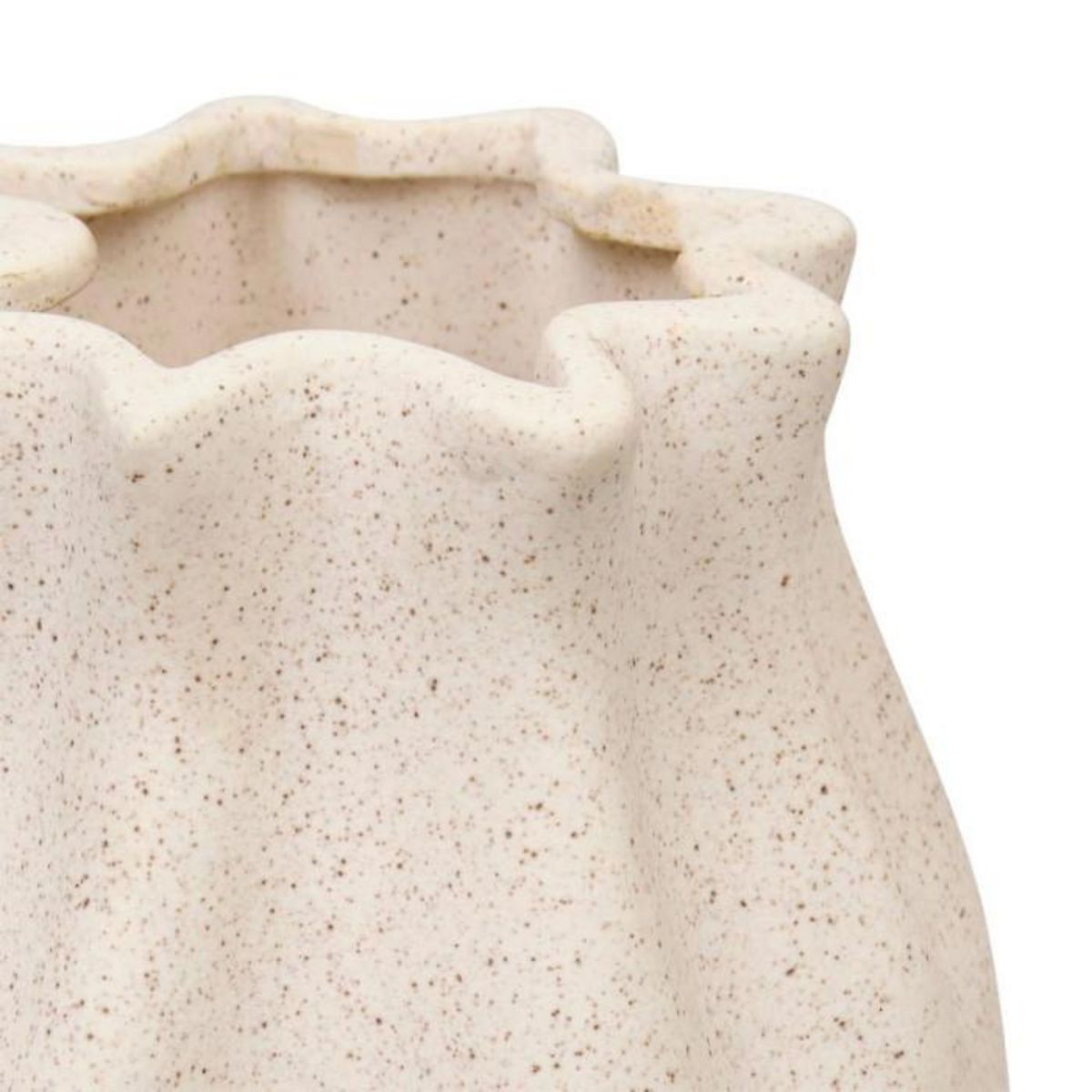 ATMOSPHERA Vase Moucheté en Dolomite  Grigor  20cm Blanc