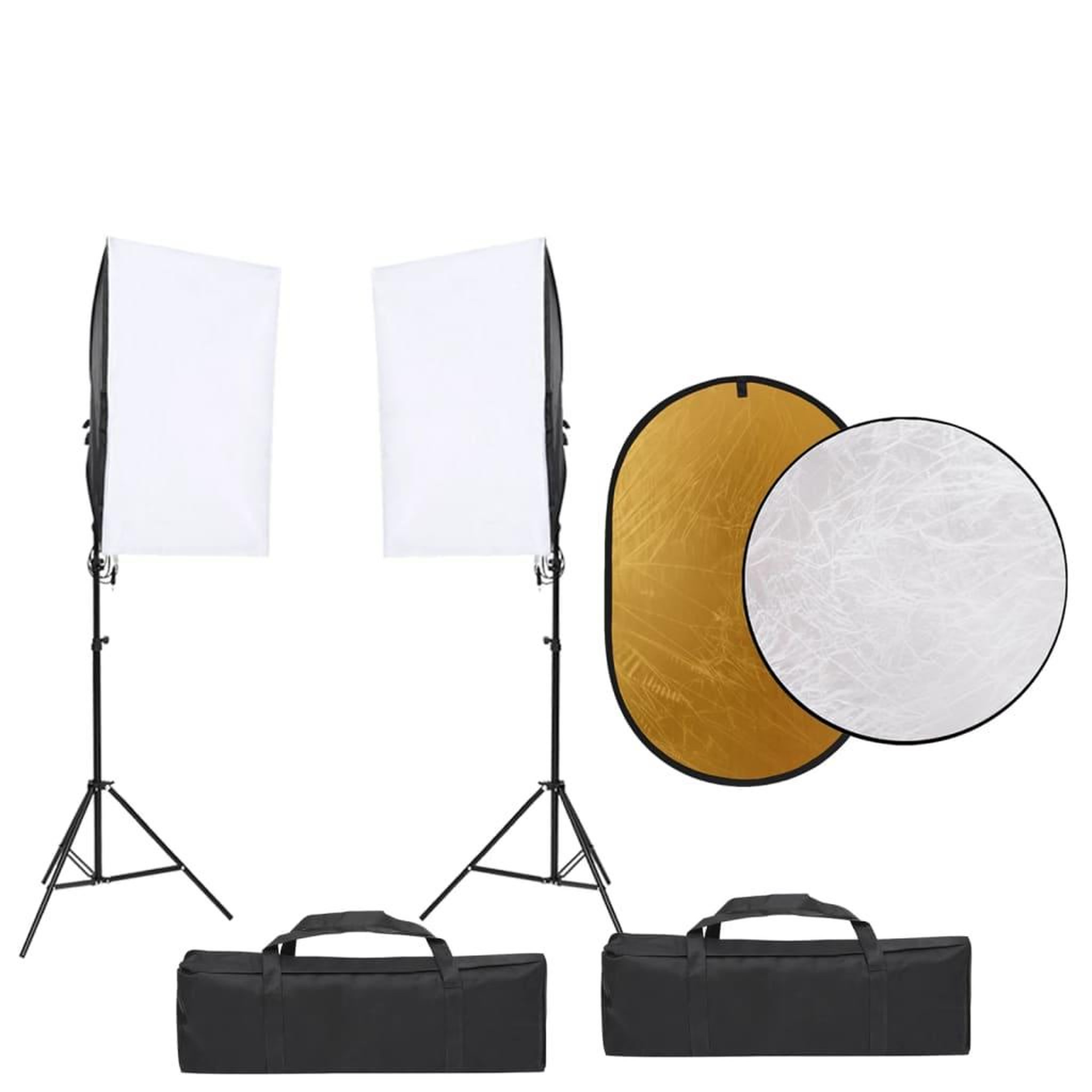VIDAXL Kit de studio photo avec eclairage toile de fond et reflecteur