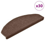 VIDAXL Tapis d'escalier 30 pcs marron 65x24x4 cm