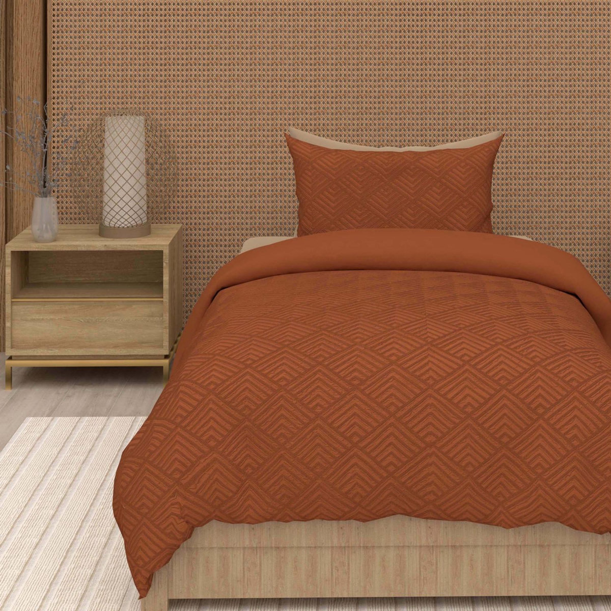 SOLEIL D'OCRE Parure housse de couette 3D microfibre GAIA, par Soleil d'Ocre
