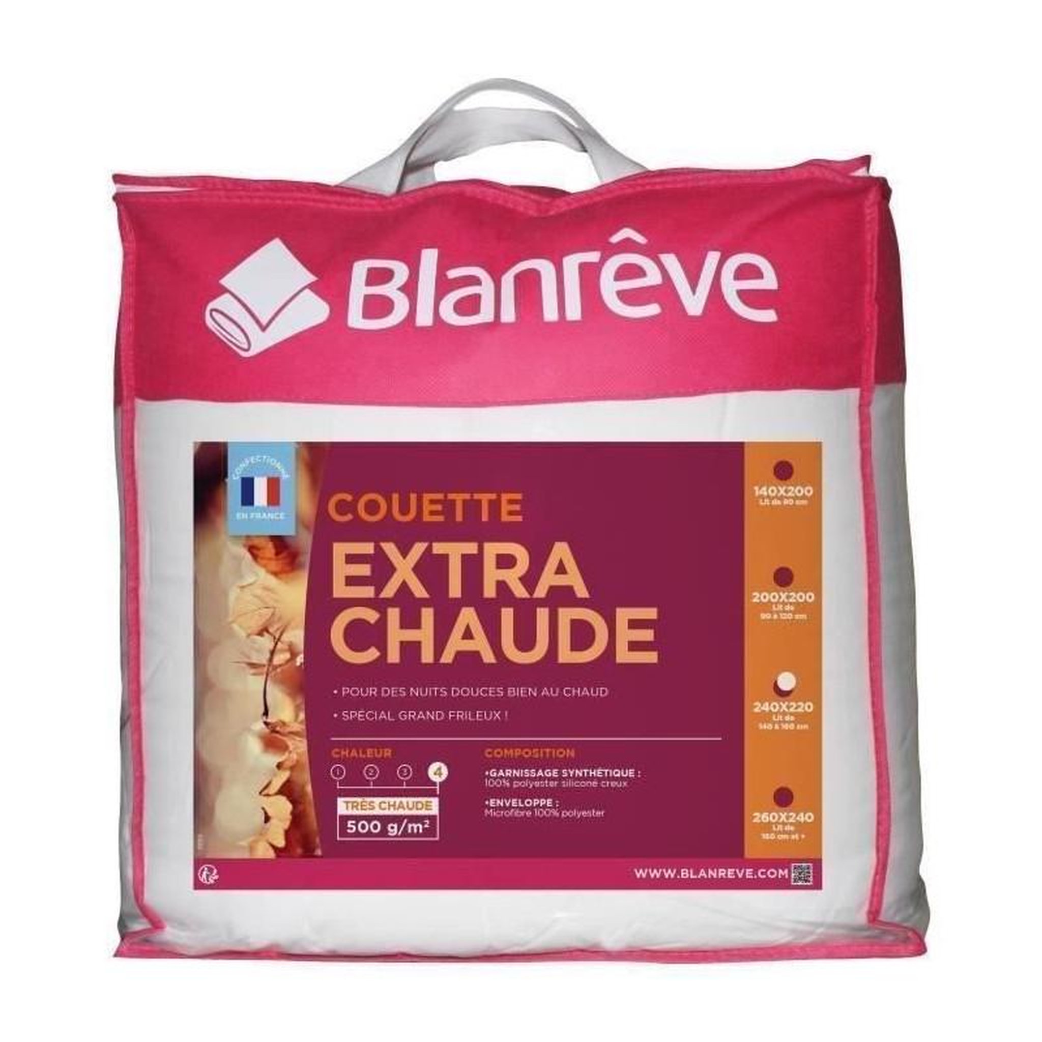 BLANREVE BLANREVE Couette extra chaude en microfibre - 220 x 240 cm - Blanc