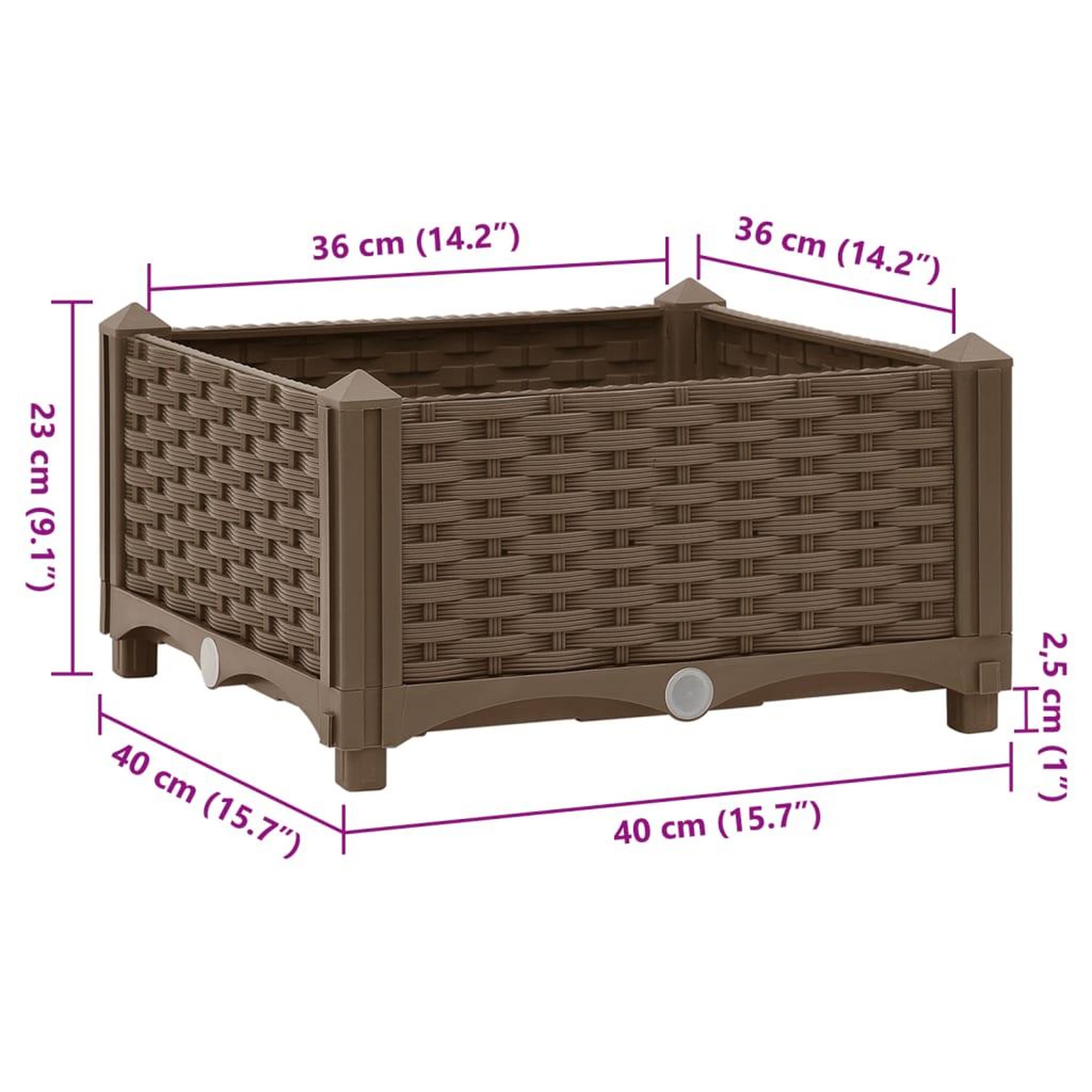 Voir la diapositive 6 : VIDAXL Lit sureleve 40x40x23 cm Polypropylene