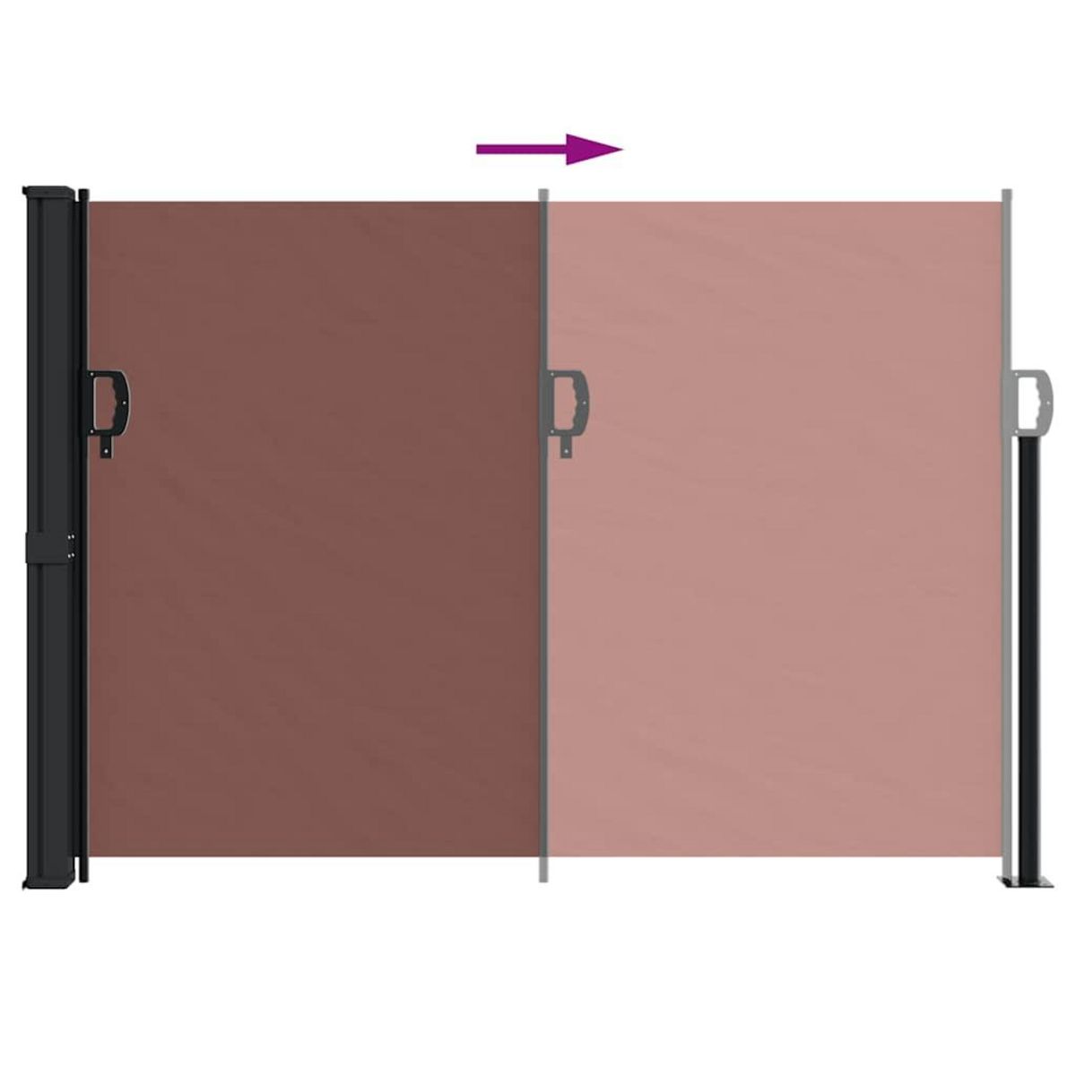 VIDAXL Auvent lateral retractable marron 140x600 cm