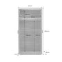 Voir la diapositive 4 : SWEEEK Dressing effet bois de manguier rainuré 2 portes - 90 x 59 x 179.5 cm - Celian