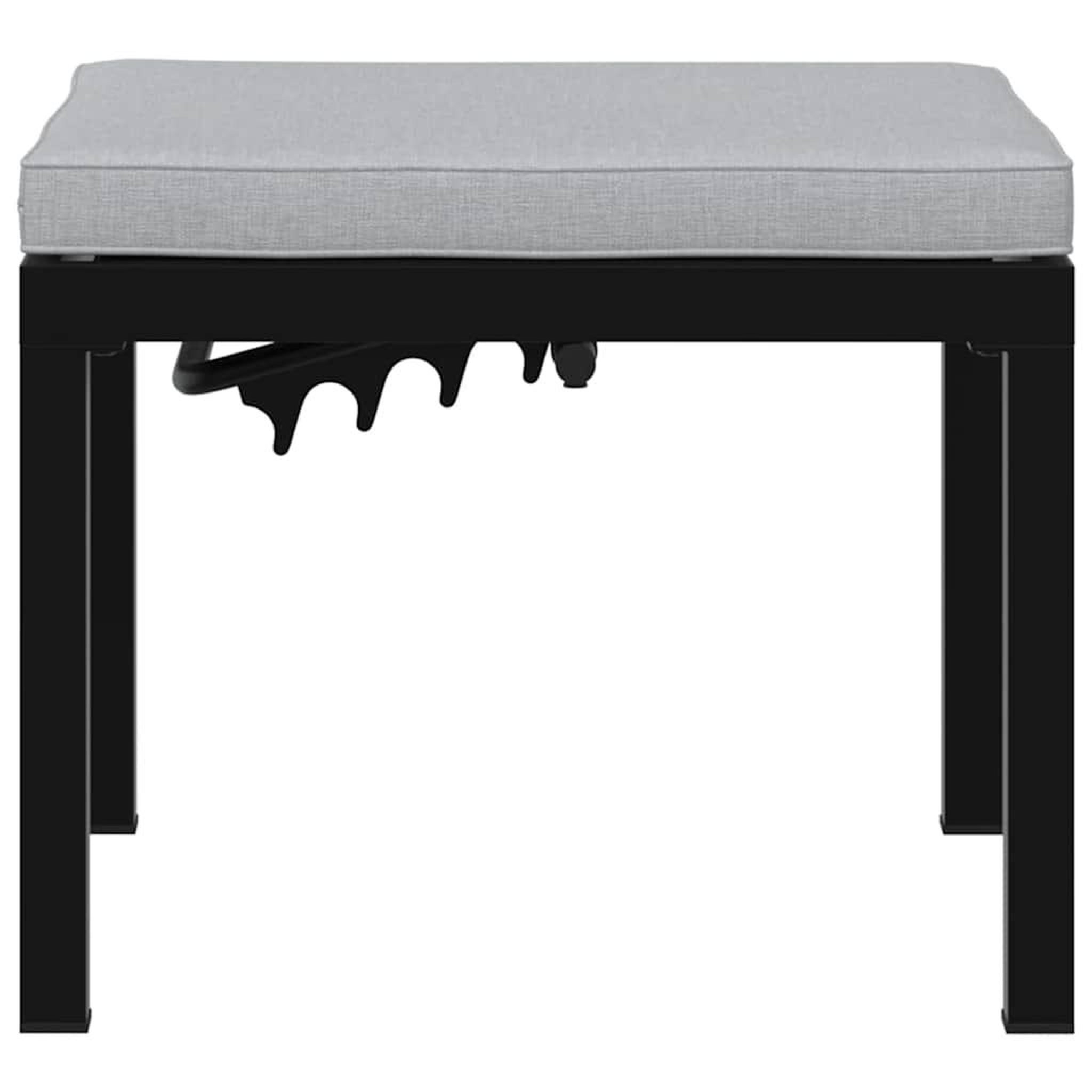 Voir la diapositive 3 : VIDAXL Tabouret de jardin avec coussin noir acier enduit de poudre