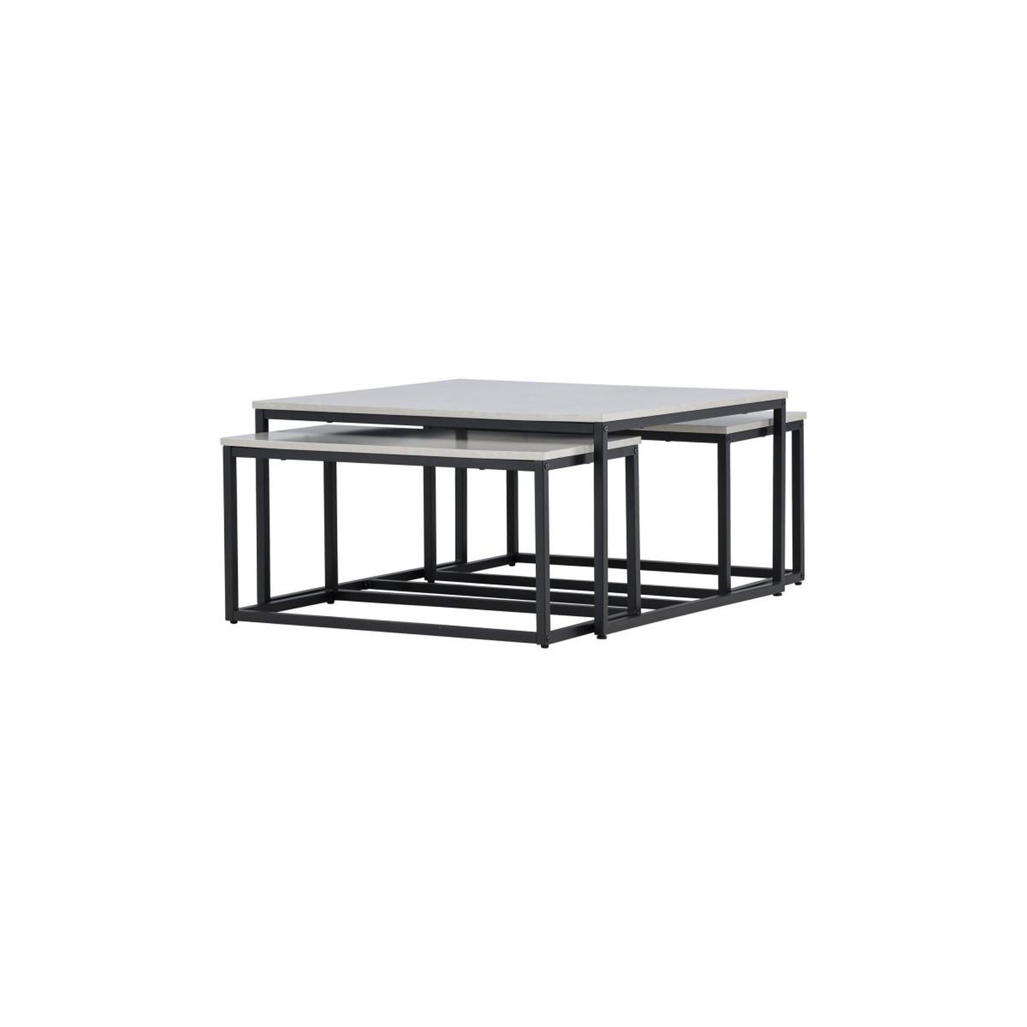 Voir la diapositive 3 : Paris Prix Lot de 3 Tables Basses Gigognes  Solna  80cm Gris