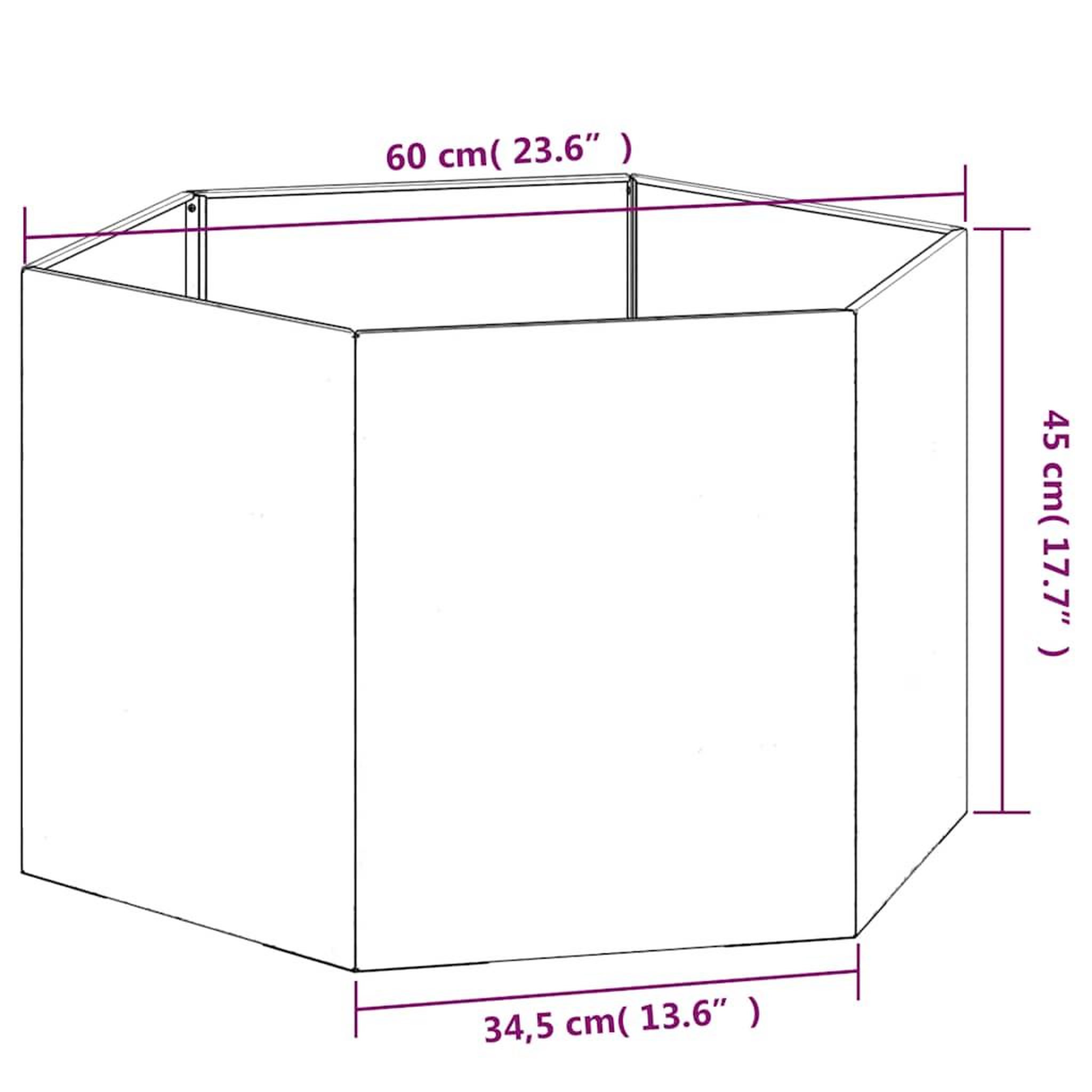 Voir la diapositive 6 : VIDAXL Jardiniere Rouille 60x60x45 cm Acier corten