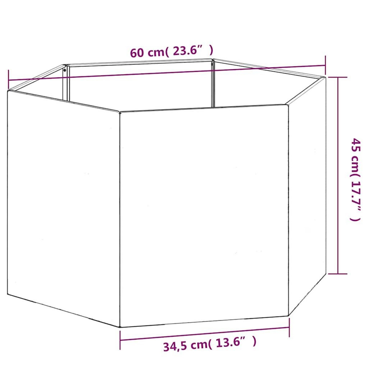 VIDAXL Jardiniere Rouille 60x60x45 cm Acier corten