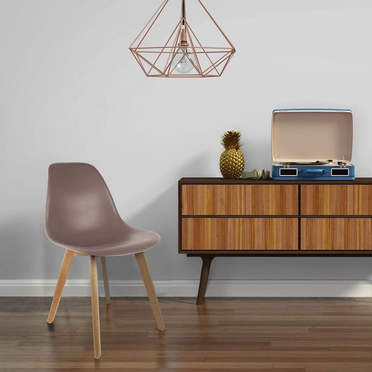 The Home Deco Factory 2 Chaises design scandinave à coque Holga