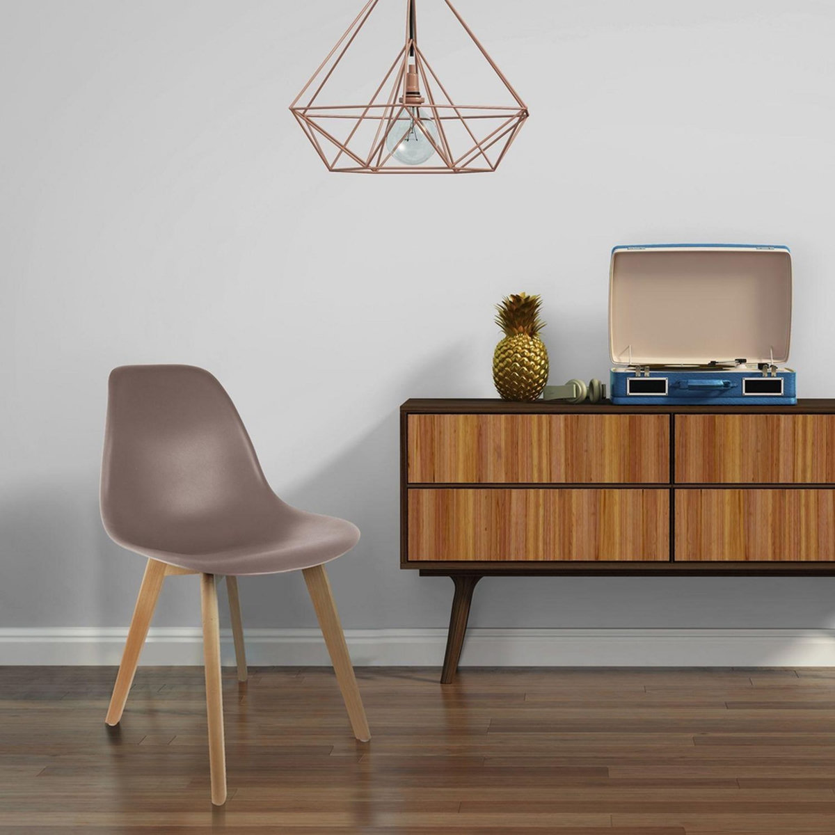 The Home Deco Factory 2 Chaises design scandinave à coque Holga