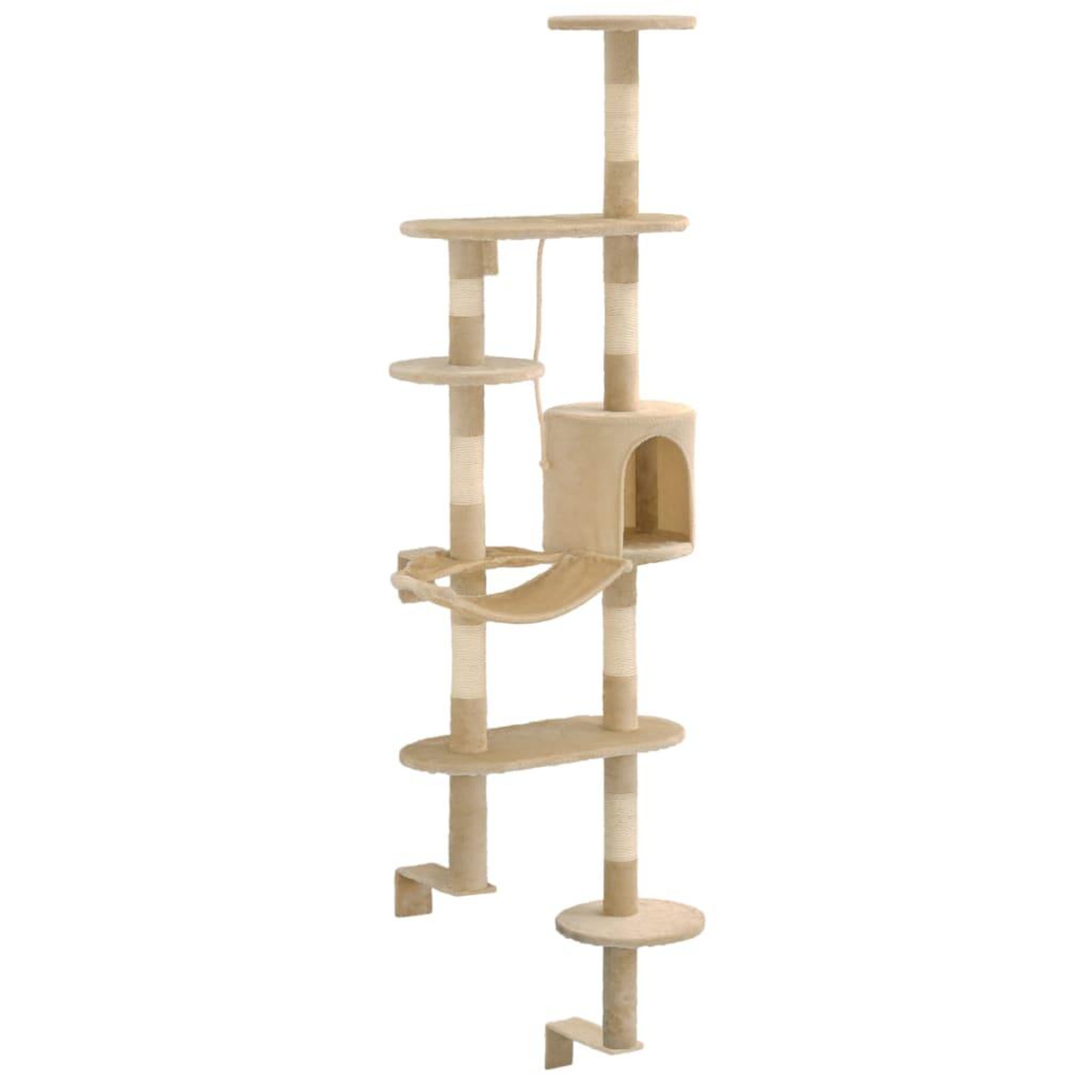 Voir la diapositive 3 : VIDAXL Arbre a chat avec griffoirs en sisal Montage mural 194 cm Beige
