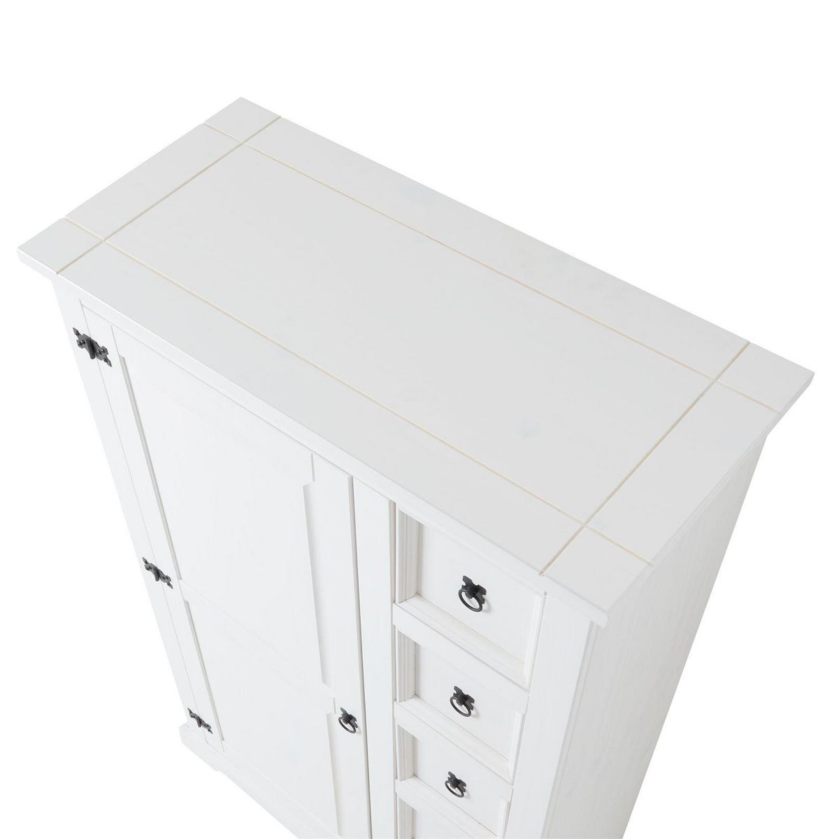 IDIMEX Buffet apothicaire en pin TEQUILA style mexicain, 1 portes et 5 tiroirs