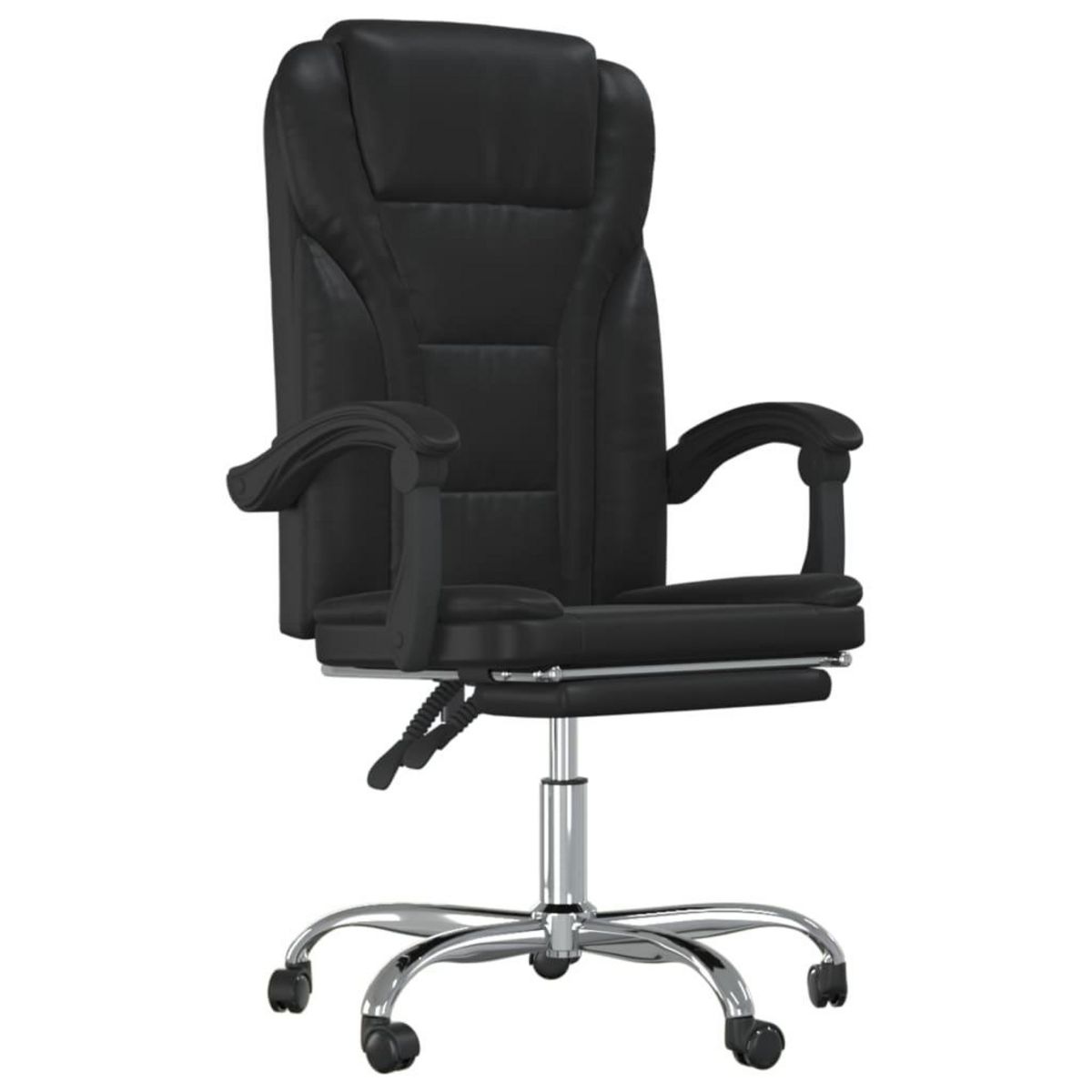 VIDAXL Fauteuil inclinable de bureau Noir Similicuir