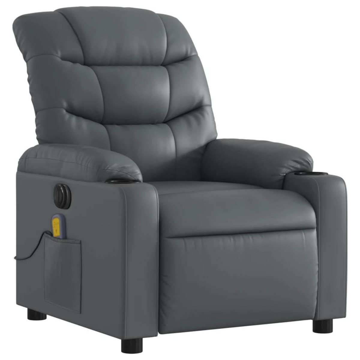 VIDAXL Fauteuil de massage inclinable electrique gris similicuir
