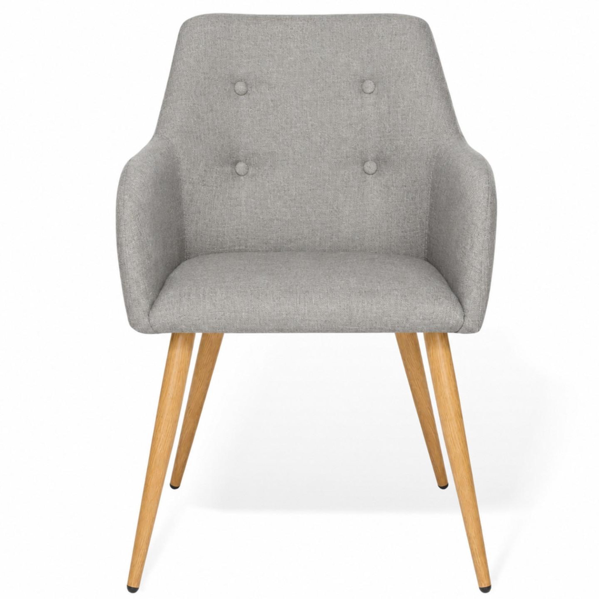 Voir la diapositive 3 : ID MARKET Lot de 2 chaises de salle à manger scandinaves, fauteuils de table dania gris