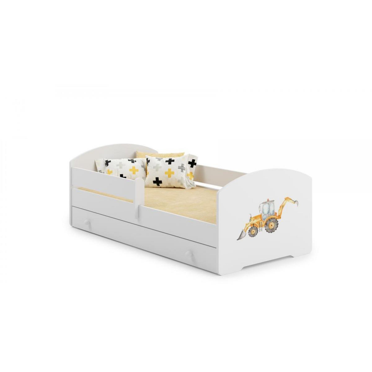 KOBI Lit enfant LUK BAR+SZU 160x80 tracteur tiroir de rangement avec matelas