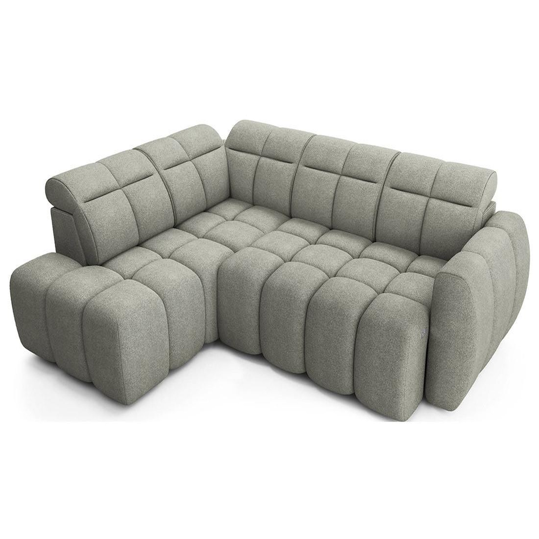 Voir la diapositive 6 : BEST MOBILIER Basile - canapé d'angle gauche 4 places assise extensible électrique avec coffre en tissu texturé