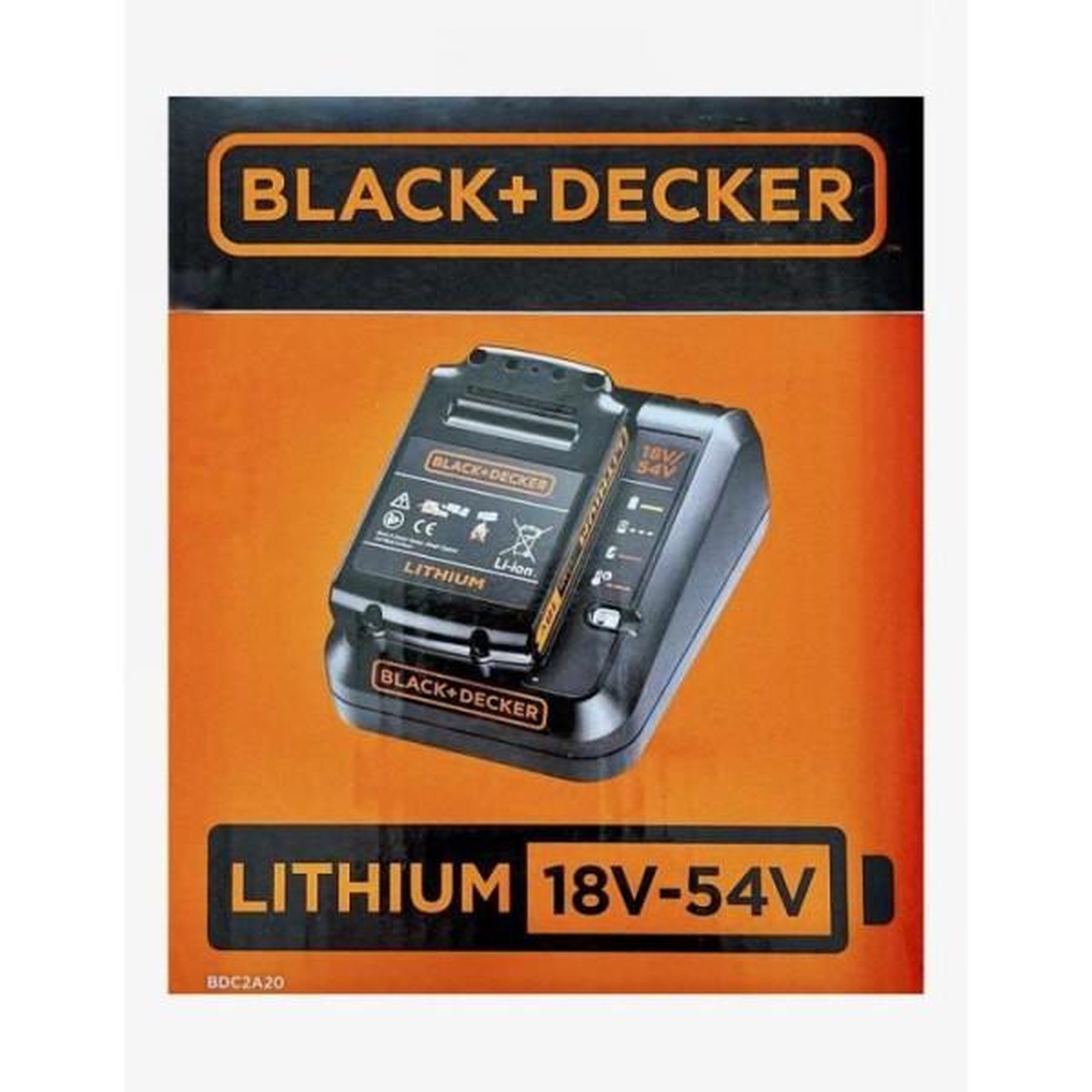 Voir la diapositive 2 : Black et Decker Batterie et Chargeur BLACK+DECKER - Lithium 18V 2 Ah - BDC2A20-QW