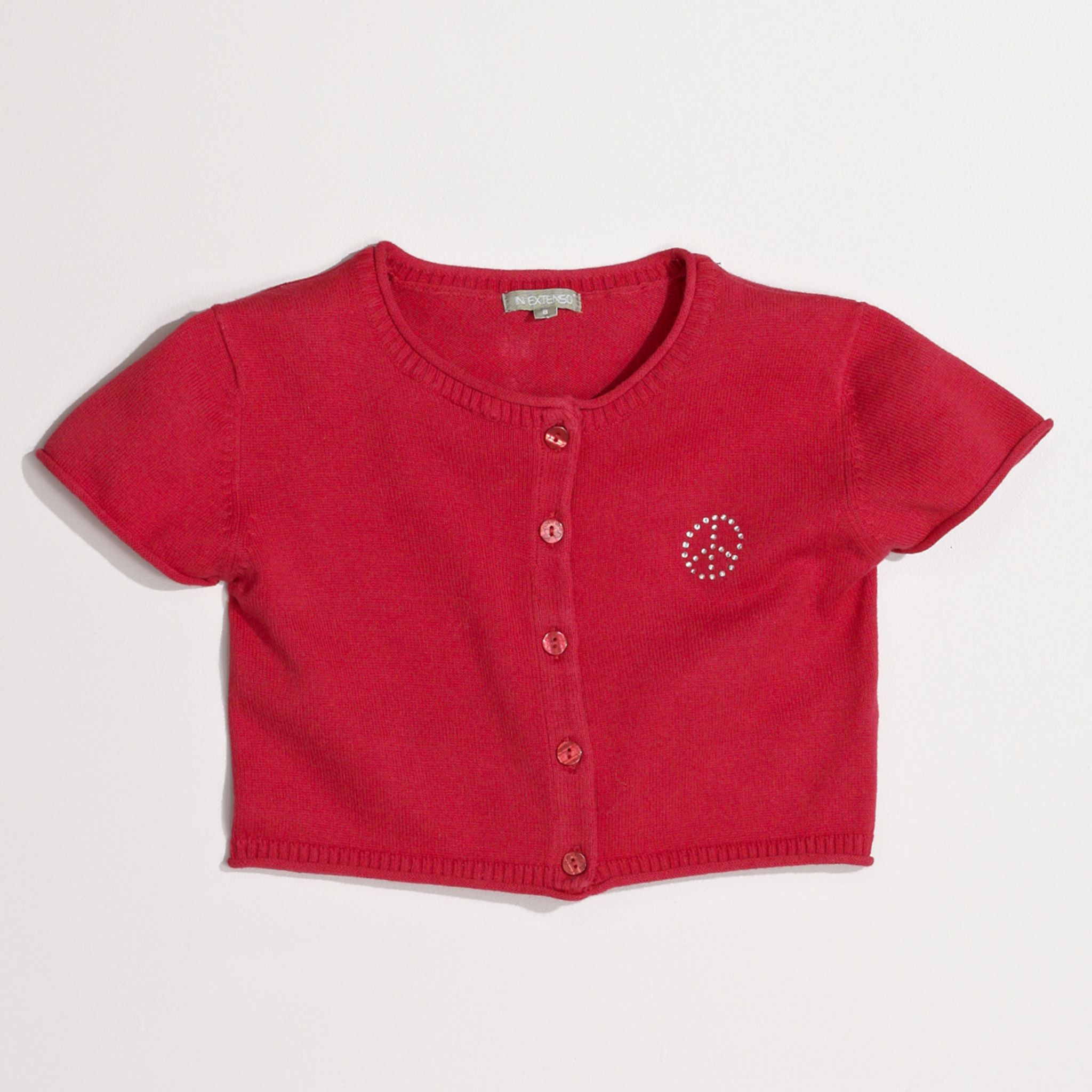 Boléro Fille à Manches Froncées | Manches Courtes | Extensible | 95% Viscose 5% élasthanne | Cardigan Court Décontracté