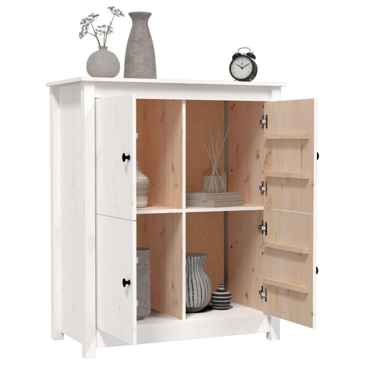 VIDAXL Buffet Blanc 83x41,5x100 cm Bois massif de pin