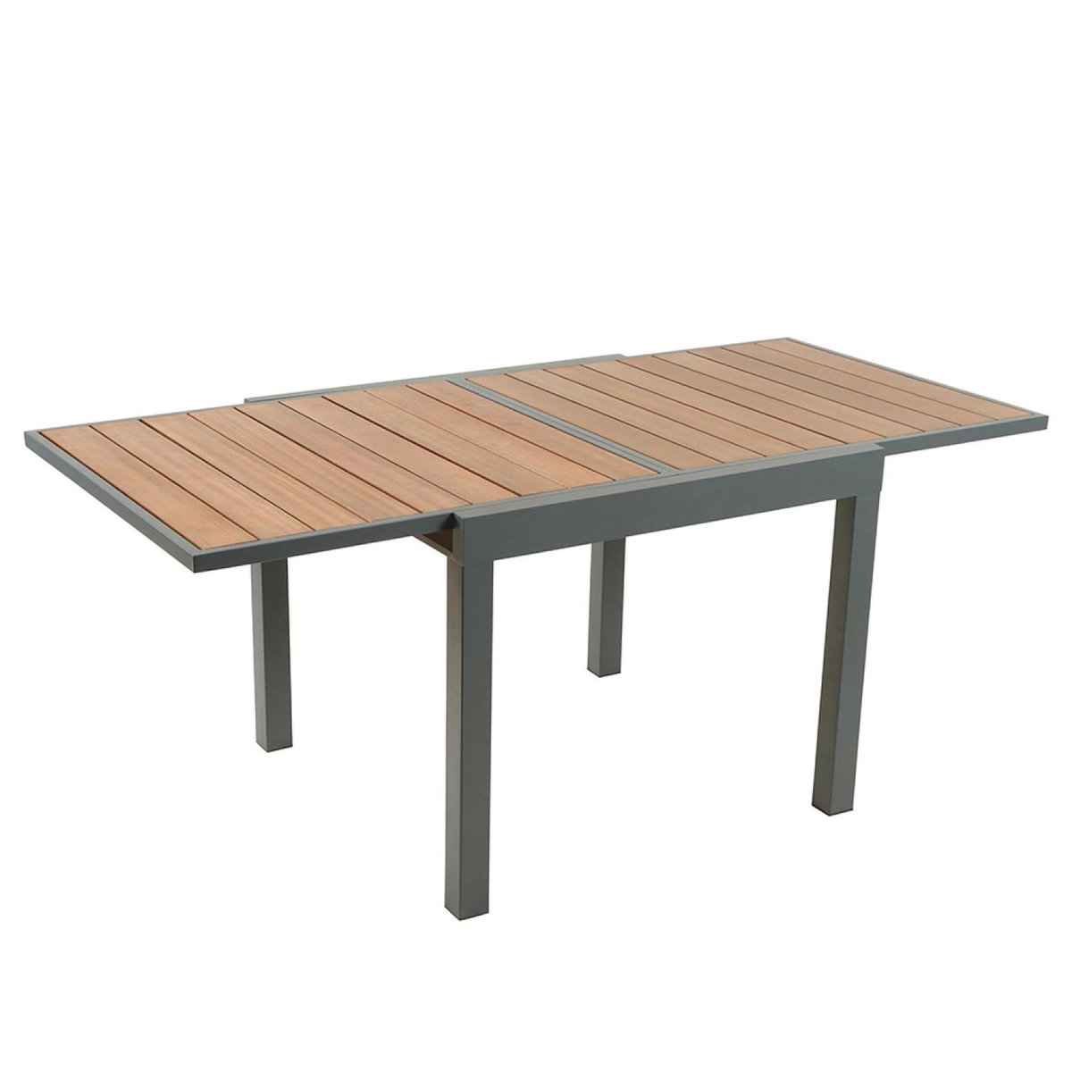 CONCEPT USINE Table de jardin extensible 180 cm en aluminium et bois d'eucalyptus NIDO