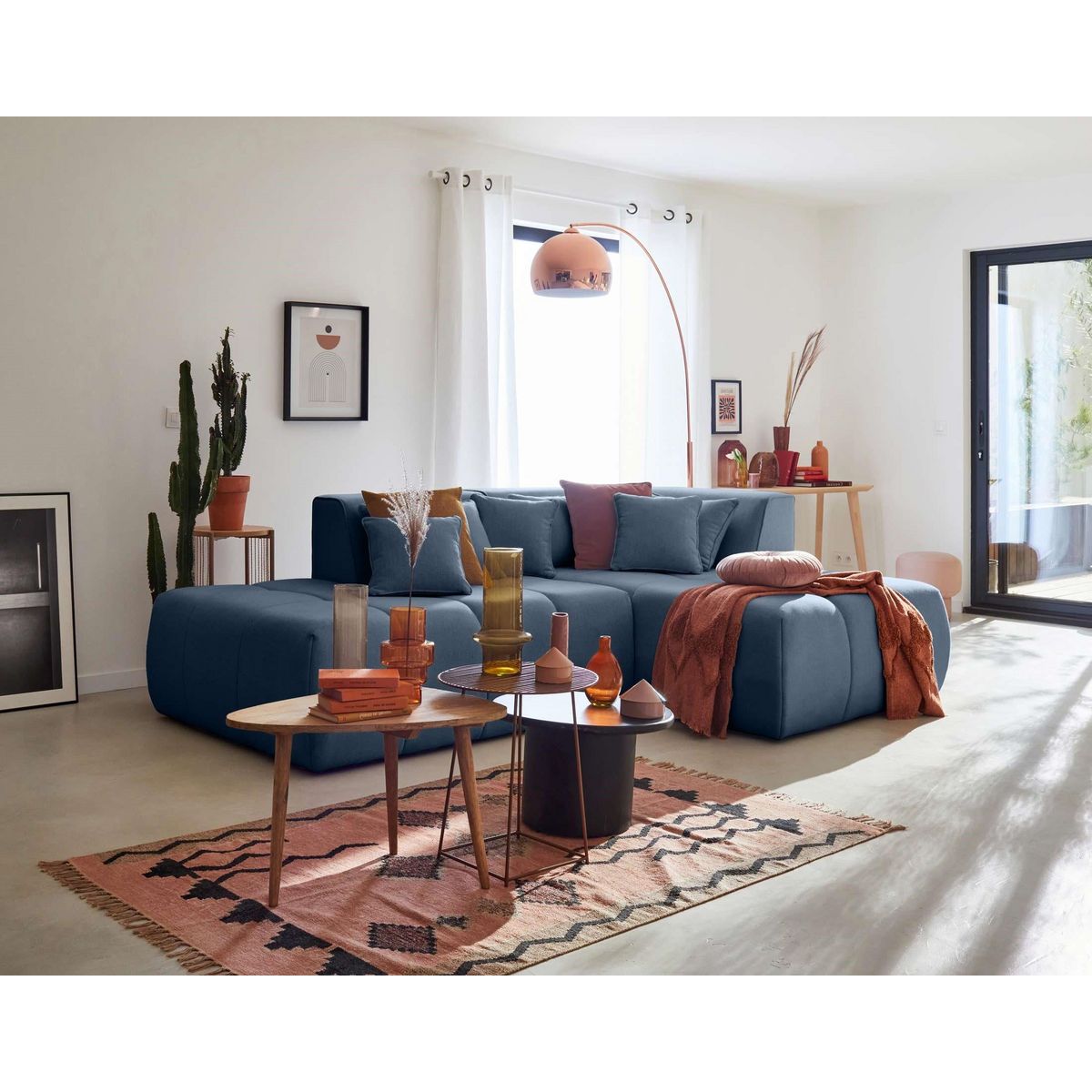 LISA DESIGN Caracas - canapé modulable d'angle droit - 4 places - en tissu