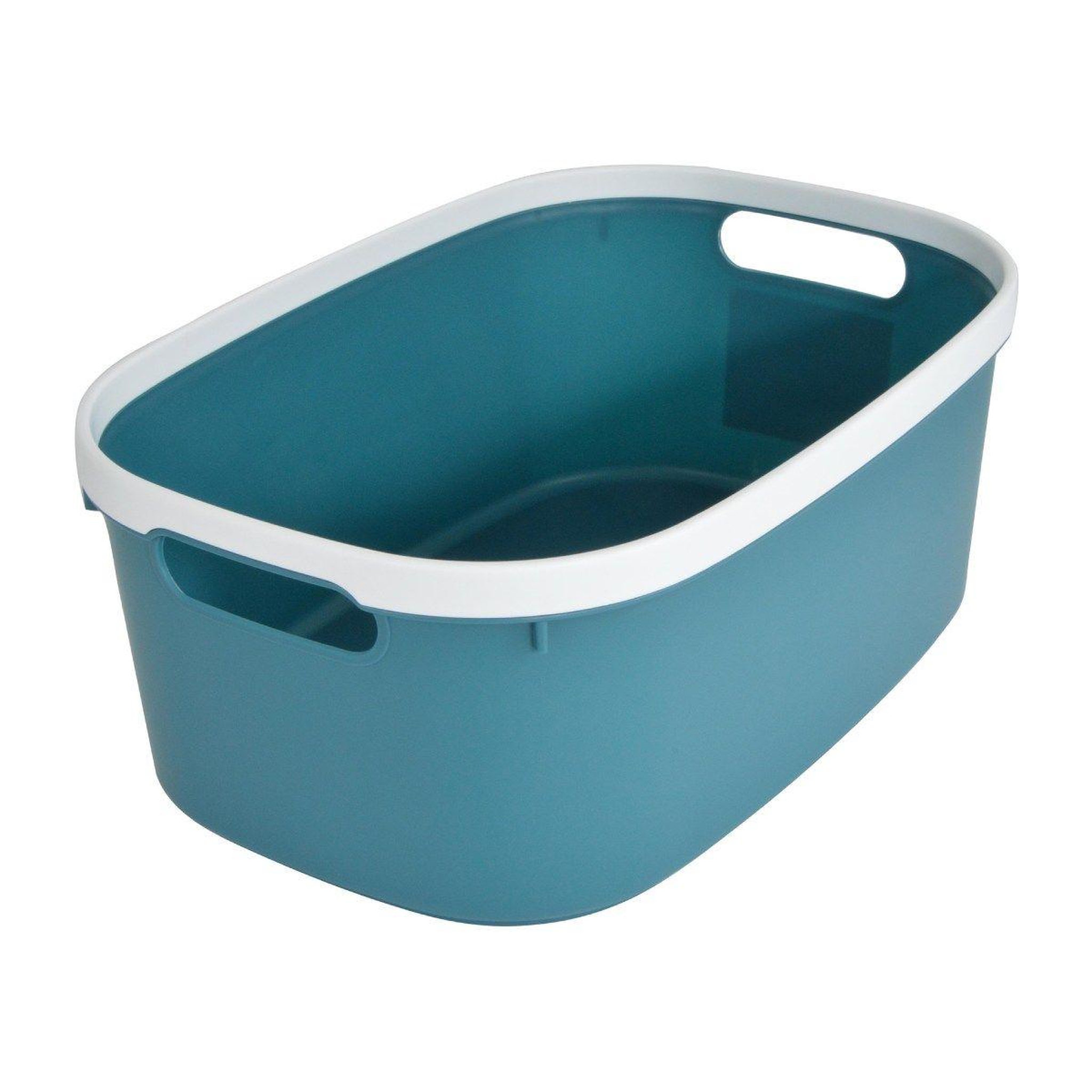 HOMEA Panière de Rangement Bicolore  Poignées  37cm Emeraude