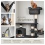 Voir la diapositive 5 : tectake Arbre à chat 141 cm avec griffoir et plateforme d'escalade noir