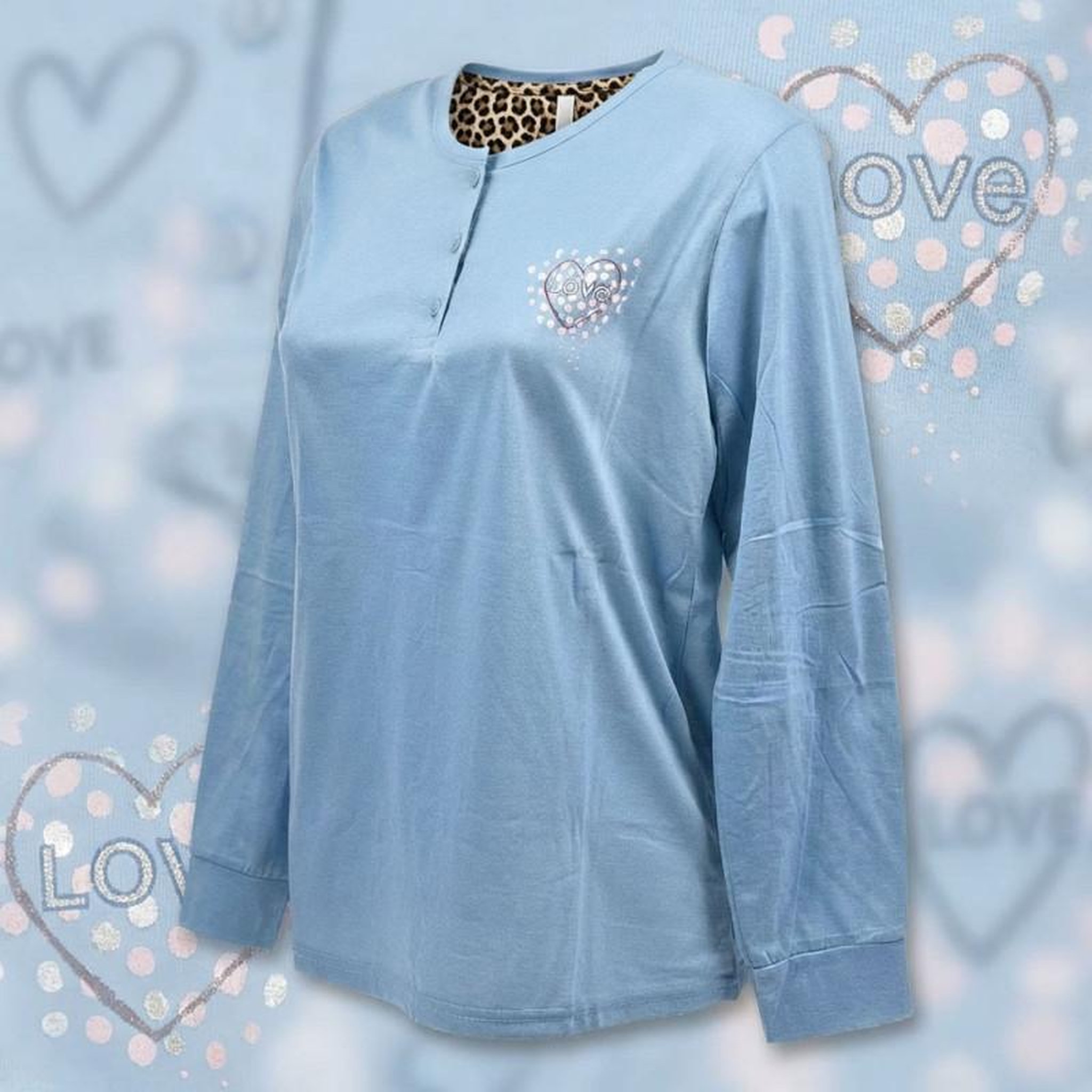 Voir la diapositive 3 : OZABI OZABI Ensemble Pyjama Long Femme Haut Manches Longues