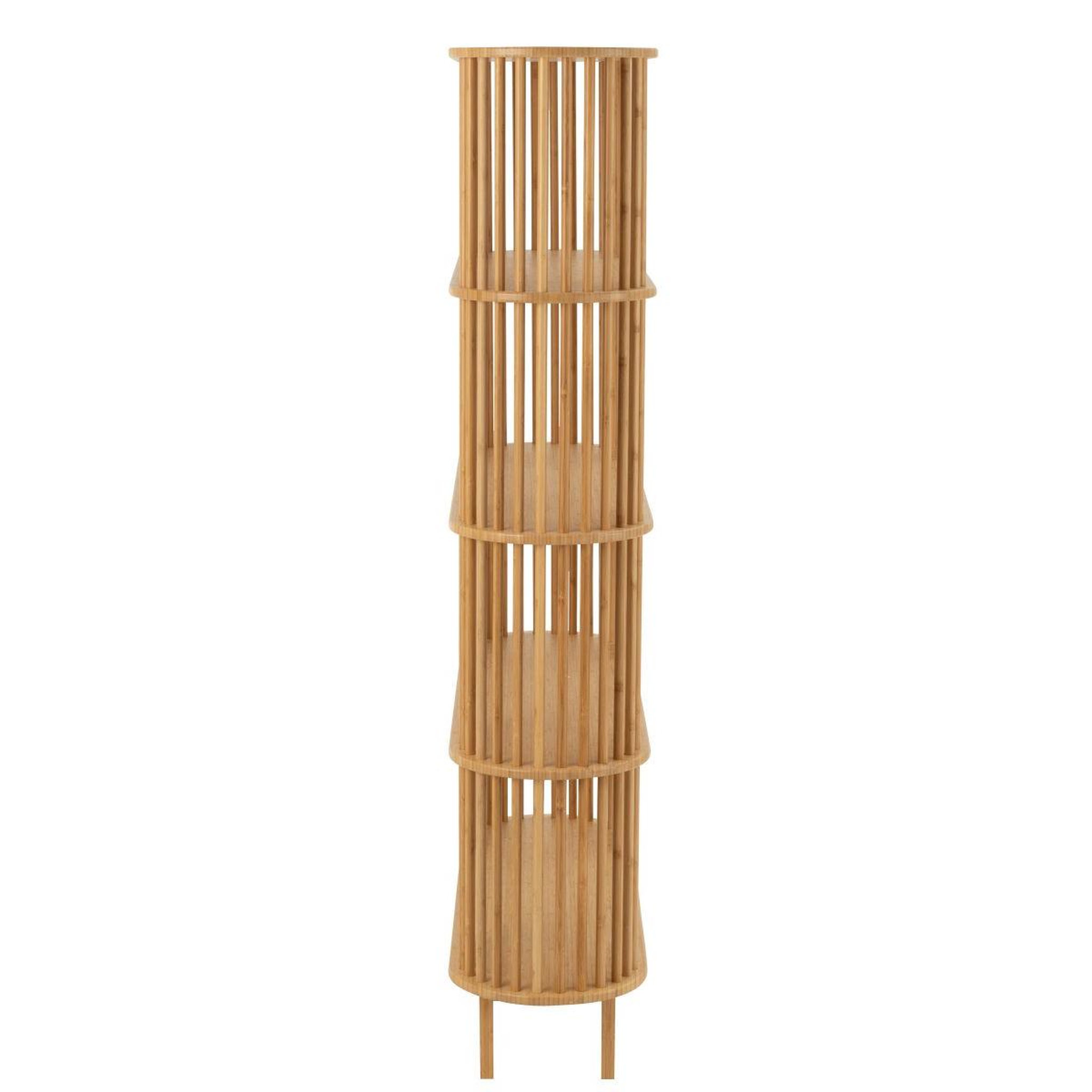 Voir la diapositive 3 : J-LINE Étagère 4 niveaux en bambou  live  154cm naturel