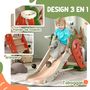 Voir la diapositive 4 : HOMCOM Toboggan pliable enfant 12-36 mois - panier basket, balle inclus - usage intérieur extérieur - HDPE orange beige