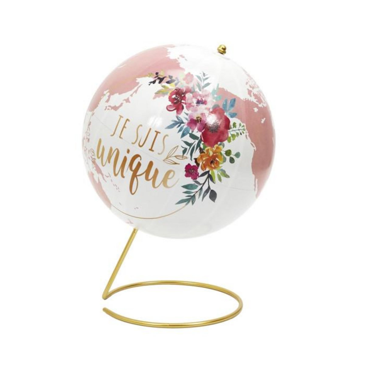 Paris Prix Globe Terrestre Déco  Girly  29cm Blanc & Rose