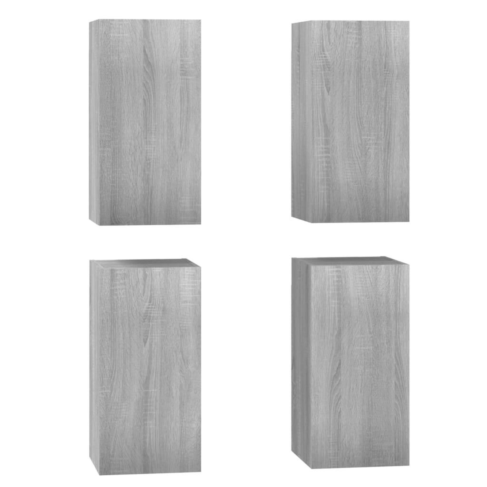 Voir la diapositive 2 : VIDAXL Meubles TV 4 pcs Sonoma gris 30,5x30x60 cm Bois d'ingenierie