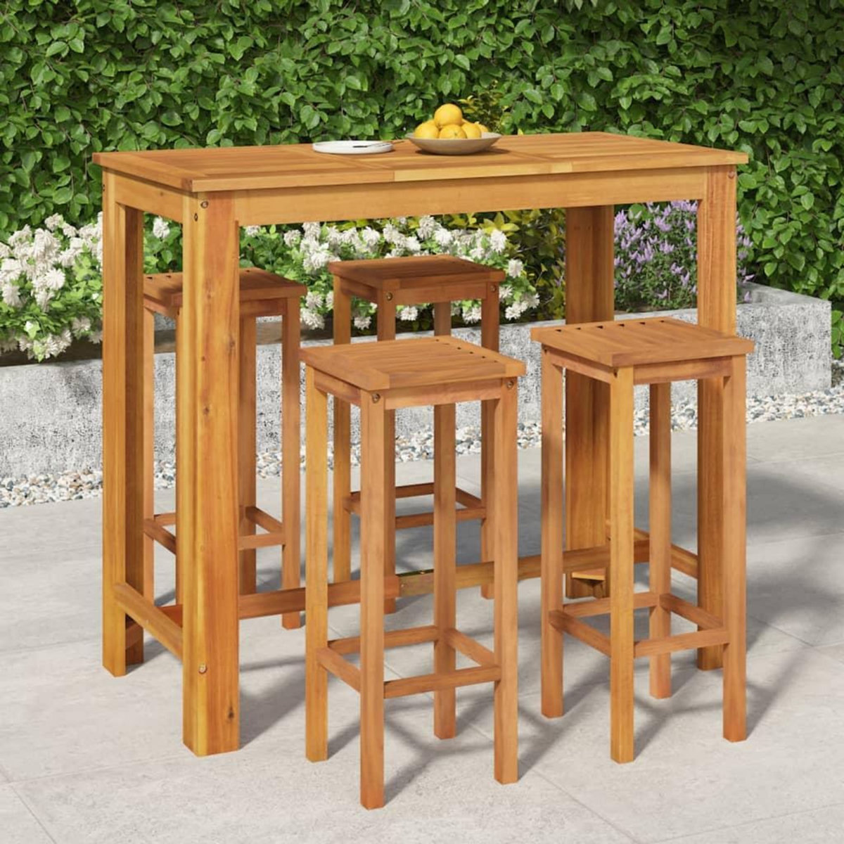 VIDAXL Ensemble de bar de jardin 5 pcs bois d'acacia solide