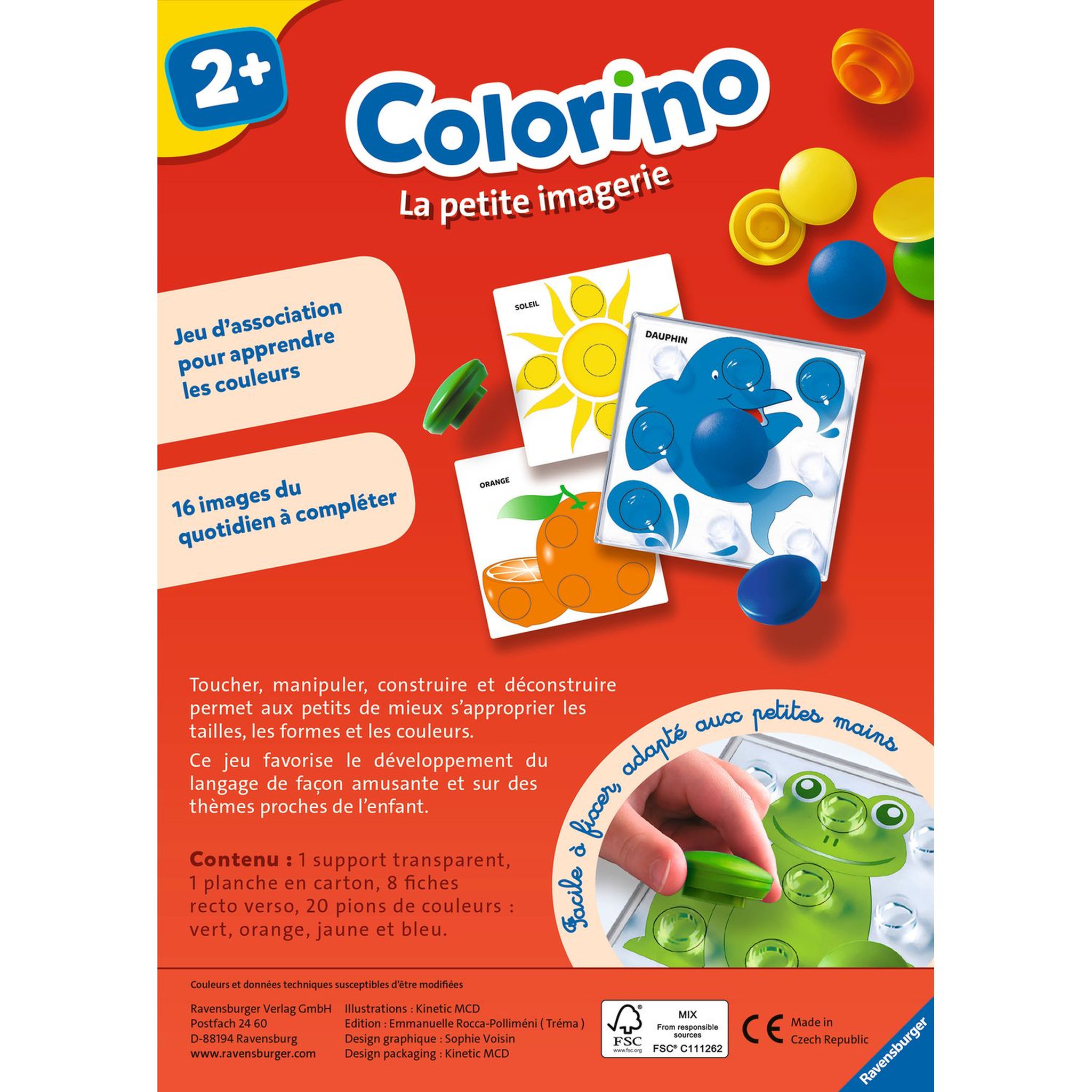 Voir la diapositive 2 : RAVENSBURGER Jeu Colorino la petite imagerie