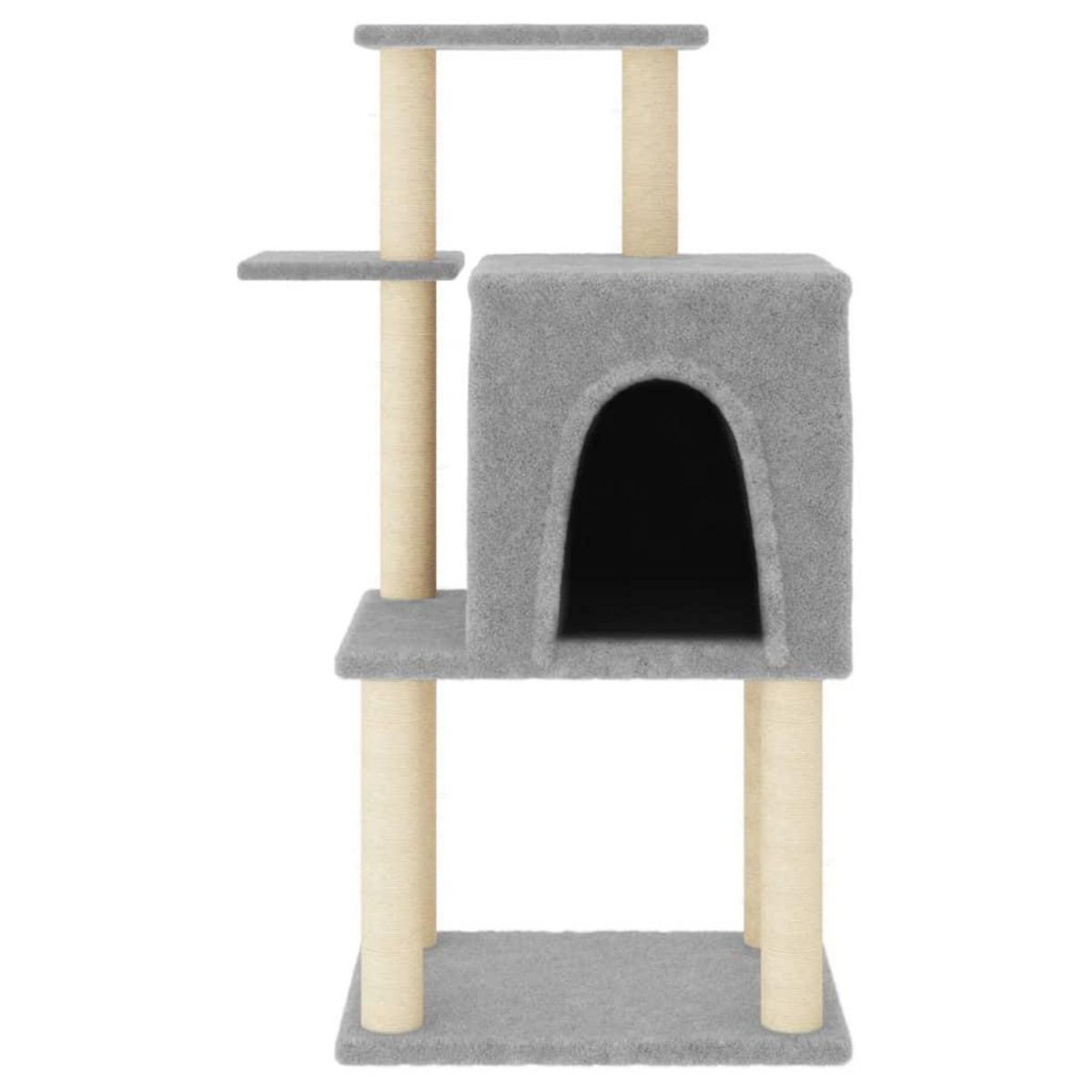 VIDAXL Arbre a chat avec griffoirs en sisal gris clair 97 cm