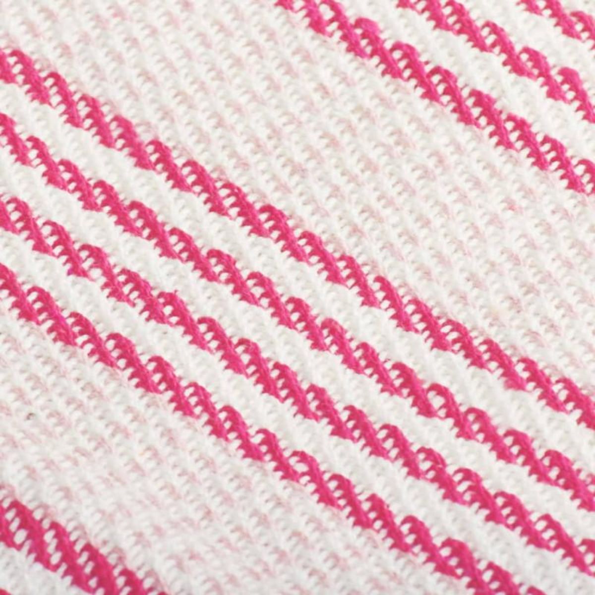 VIDAXL Couverture coton a rayures 125x150 cm Rose et Blanc