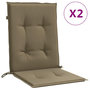 Voir la diapositive 2 : VIDAXL Coussins de chaise a dossier bas lot de 2 taupe melange tissu