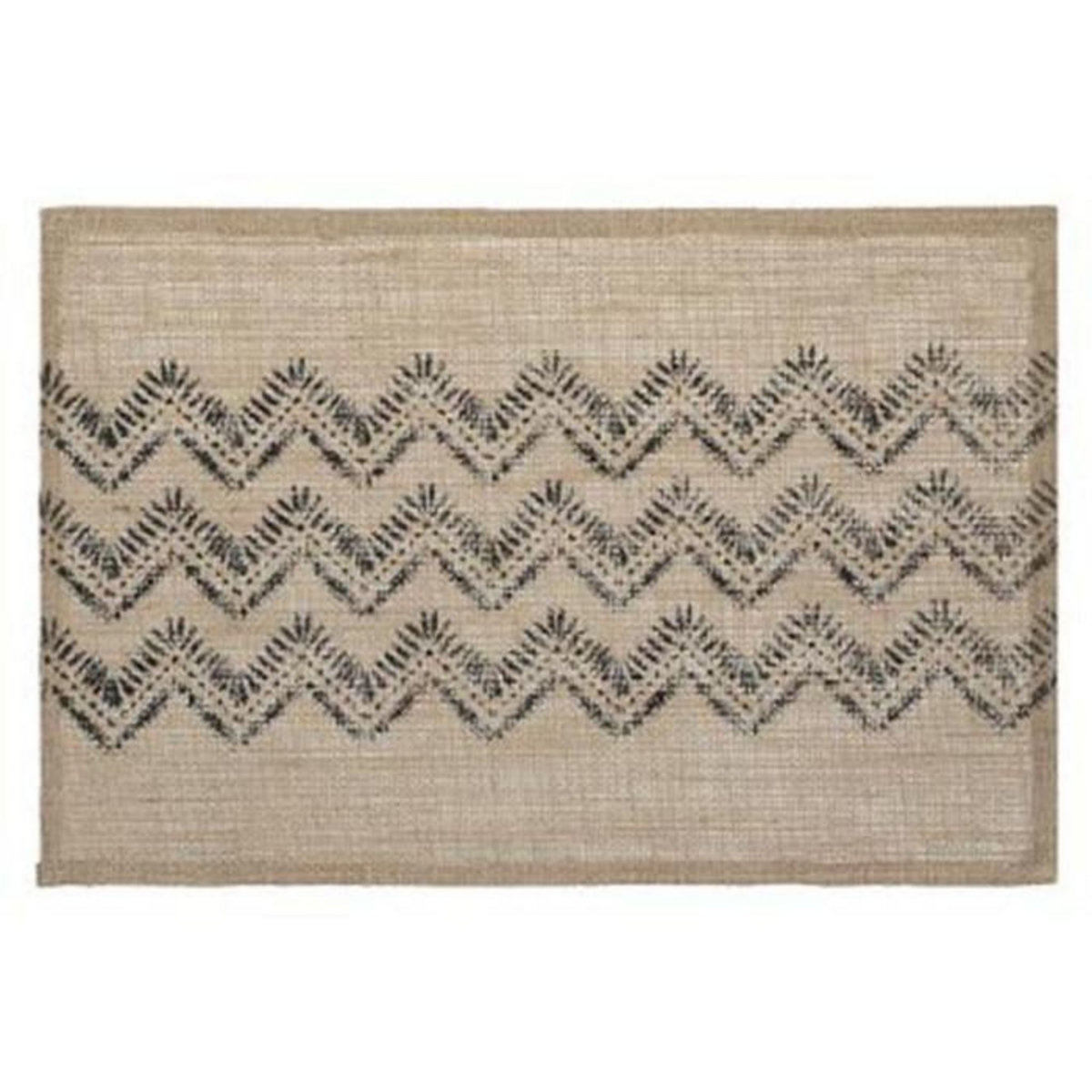 SECRET DE GOURMET Set de Table en Jute  Chevron  30x45cm Noir