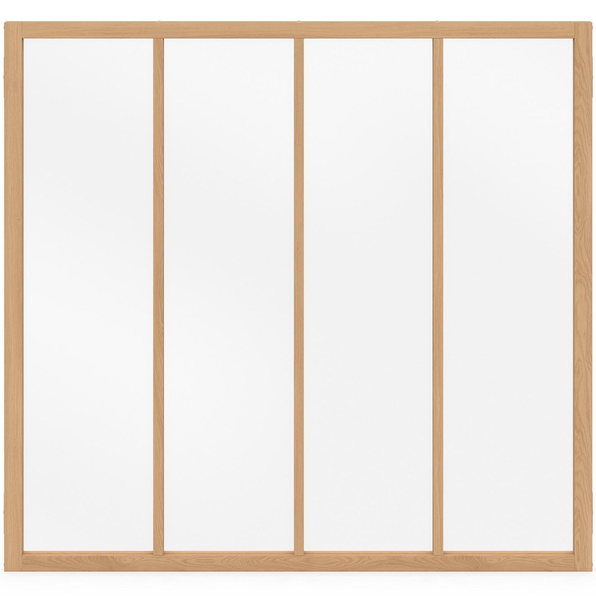Voir la diapositive 3 : ID MARKET Verrière atelier 4 vitrages l. 116 x h. 108 cm en bois et verre trempé